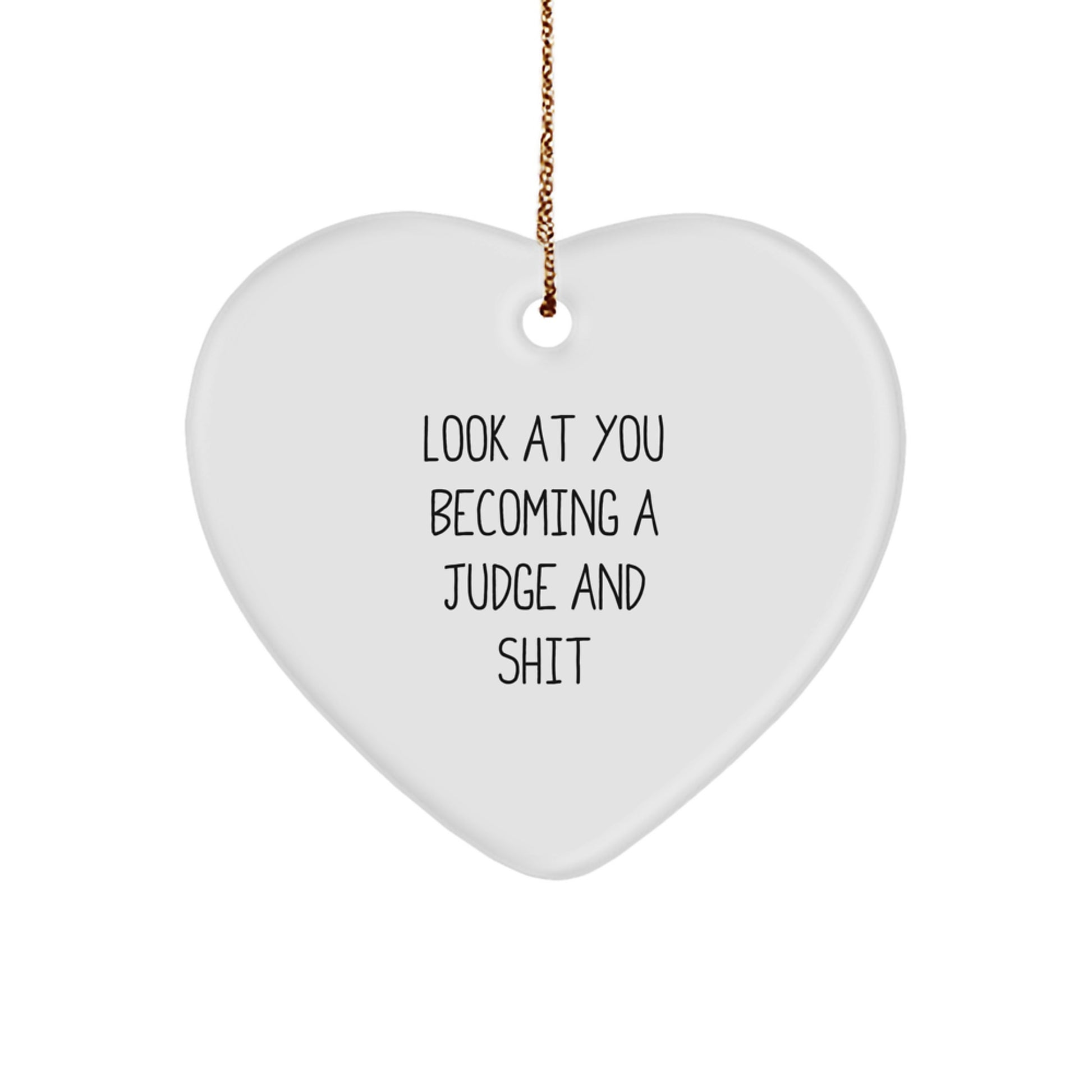 Funny Judge Gifts for Men, Women, or Friends - Look At You Becoming A Judge And Shit Heart Ornament, Christmas Unique Gifts from Family, Coworkers - Image 1