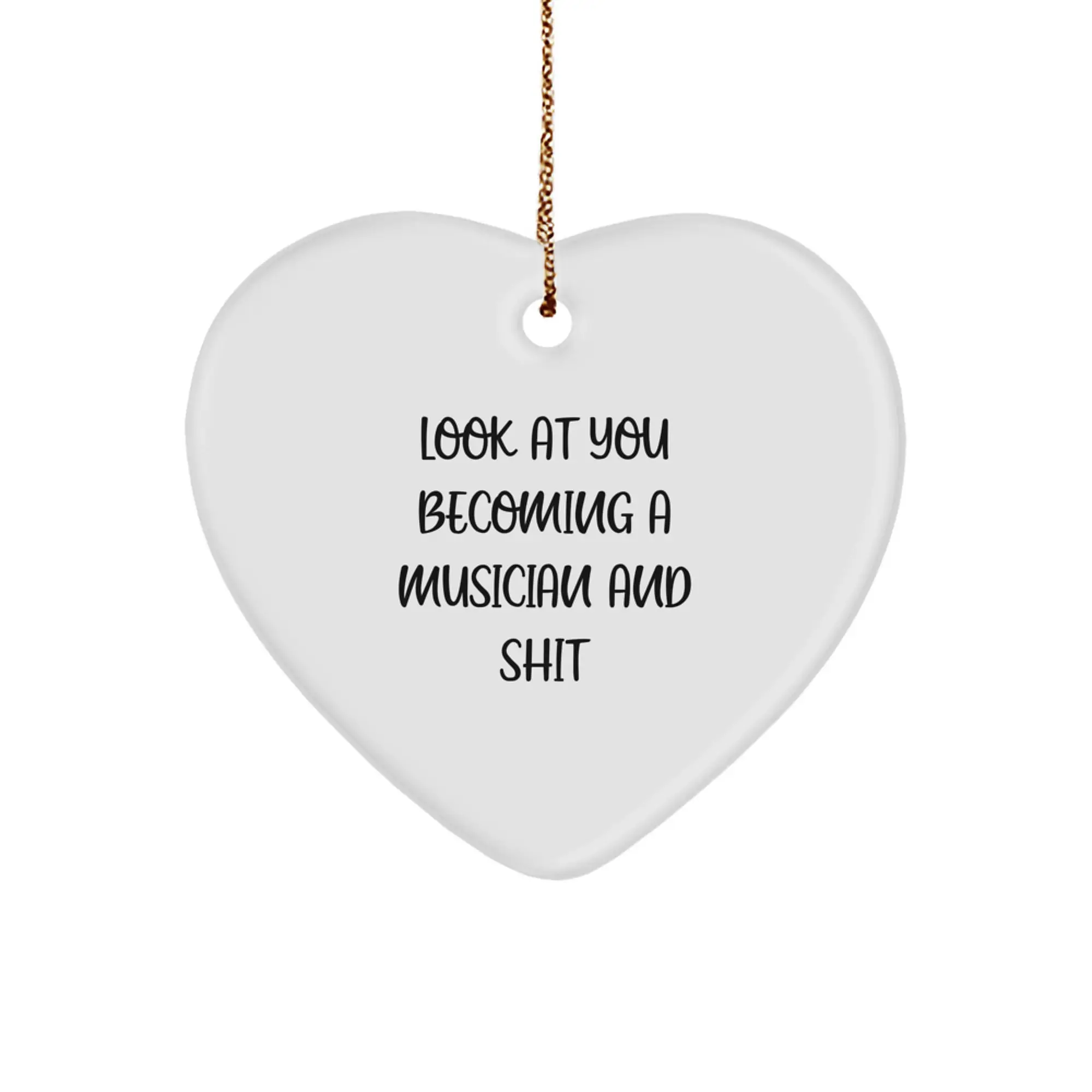 Funny Musician Heart Ornament Gifts from Friends for Christmas, Unique Musician Decorations, Inspirational Musician Quote, Heart Shaped Musician Gifts, Musician Lover Gifts - Image 1