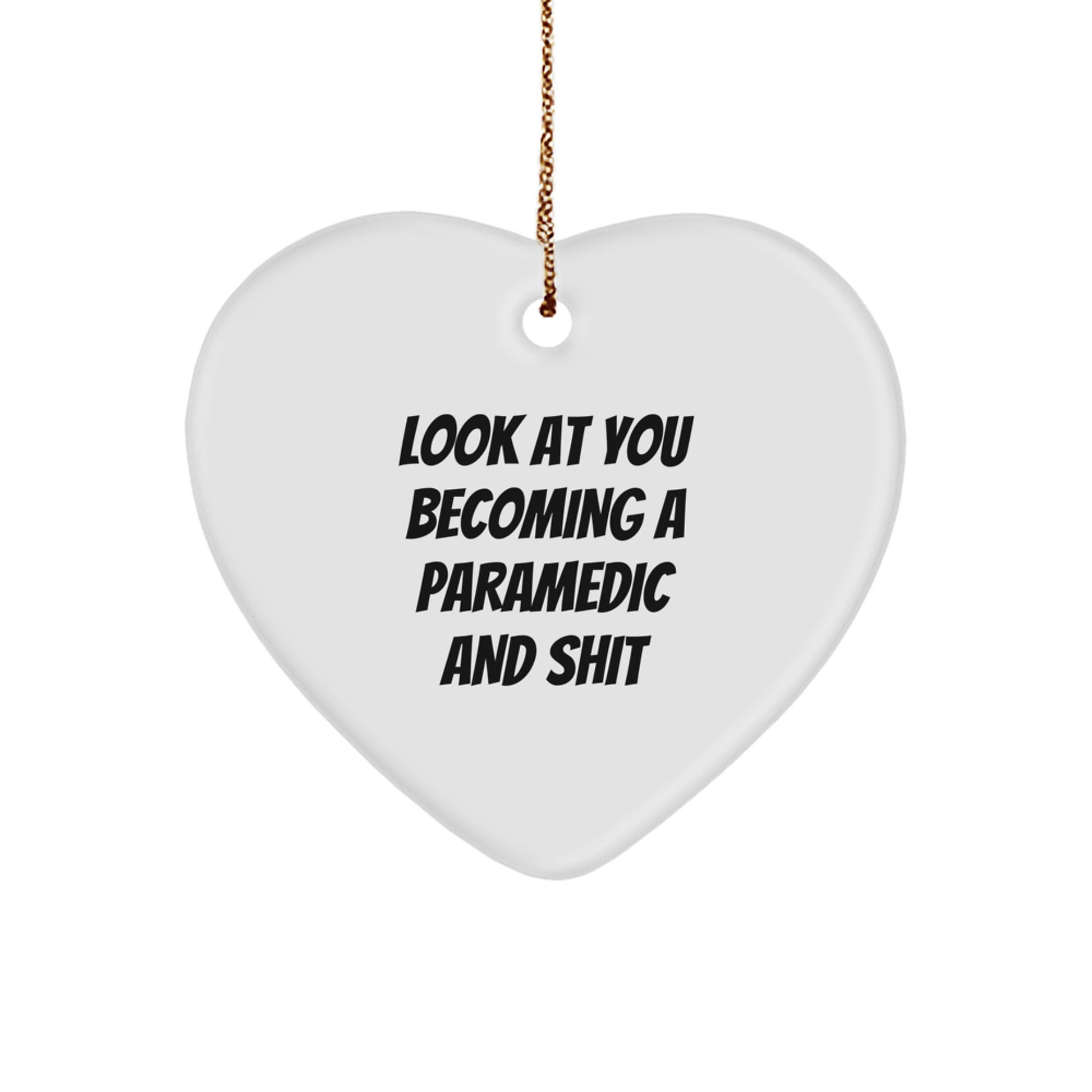 Rescue Worker Heart Ornament, Funny Quote Gifts from Men to Rescue Worker Friends, Christmas Unique Rescue Worker Gifts for Him - Image 1