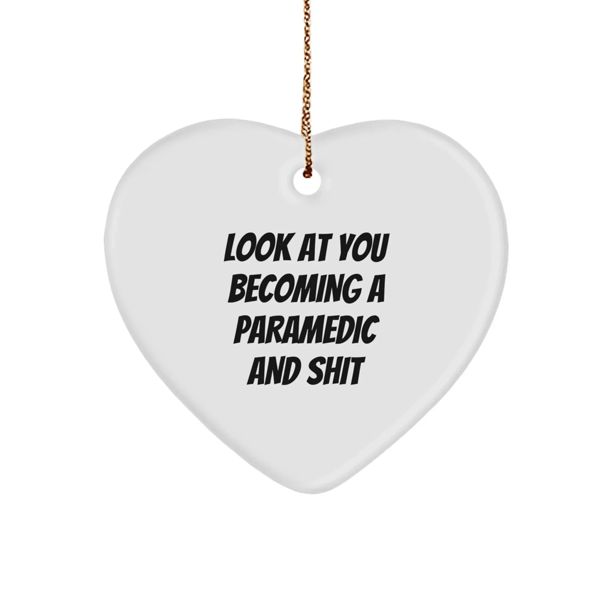 Rescue Worker Heart Ornament, Funny Quote Gifts from Men to Rescue Worker Friends, Christmas Unique Rescue Worker Gifts for Him
