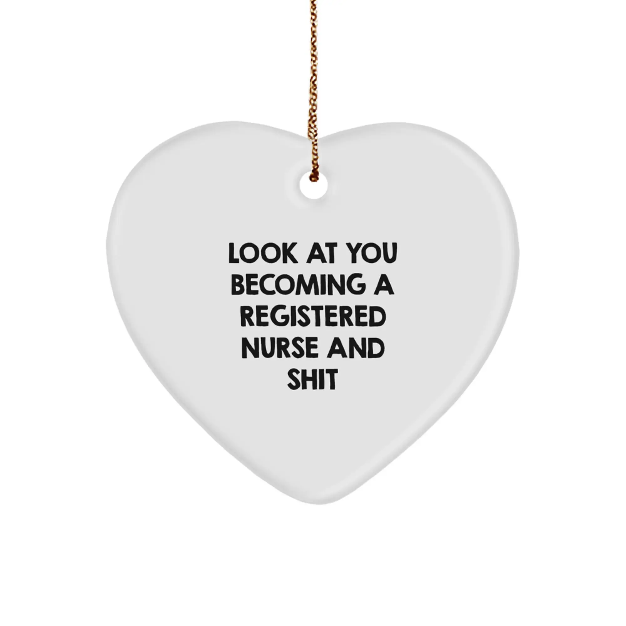 Funny Registered Nurse Heart Ornament Gifts from Friends to Celebrate Christmas - Image 1