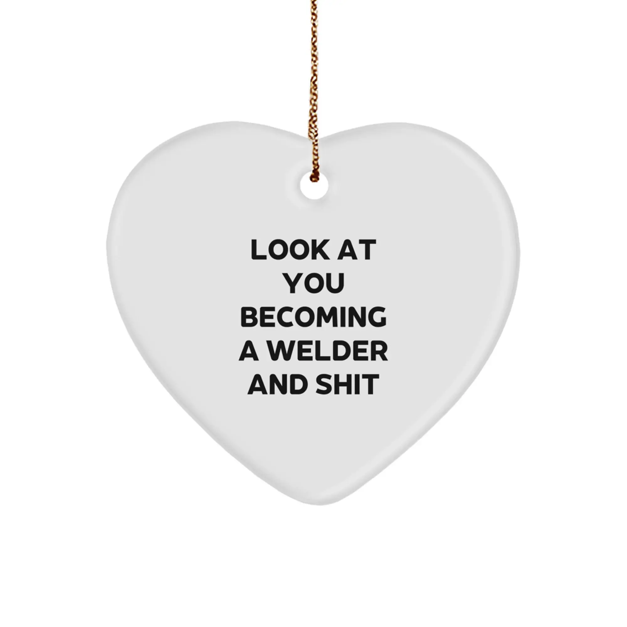 Funny Welder Heart Ornament Gifts from Men to Welder Friends, Unique Christmas Unique Gifts, Heart Shaped Decorations - Image 1