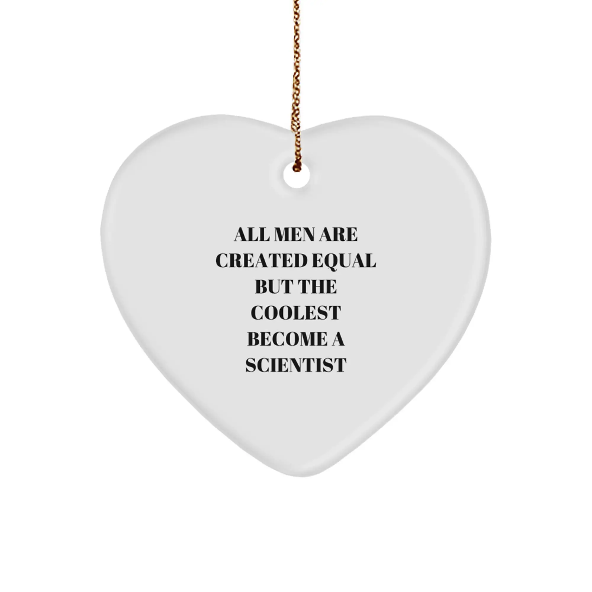 Christmas Gift Surprise Scientist Heart Ornament for Teens All Men Equal - Image 1
