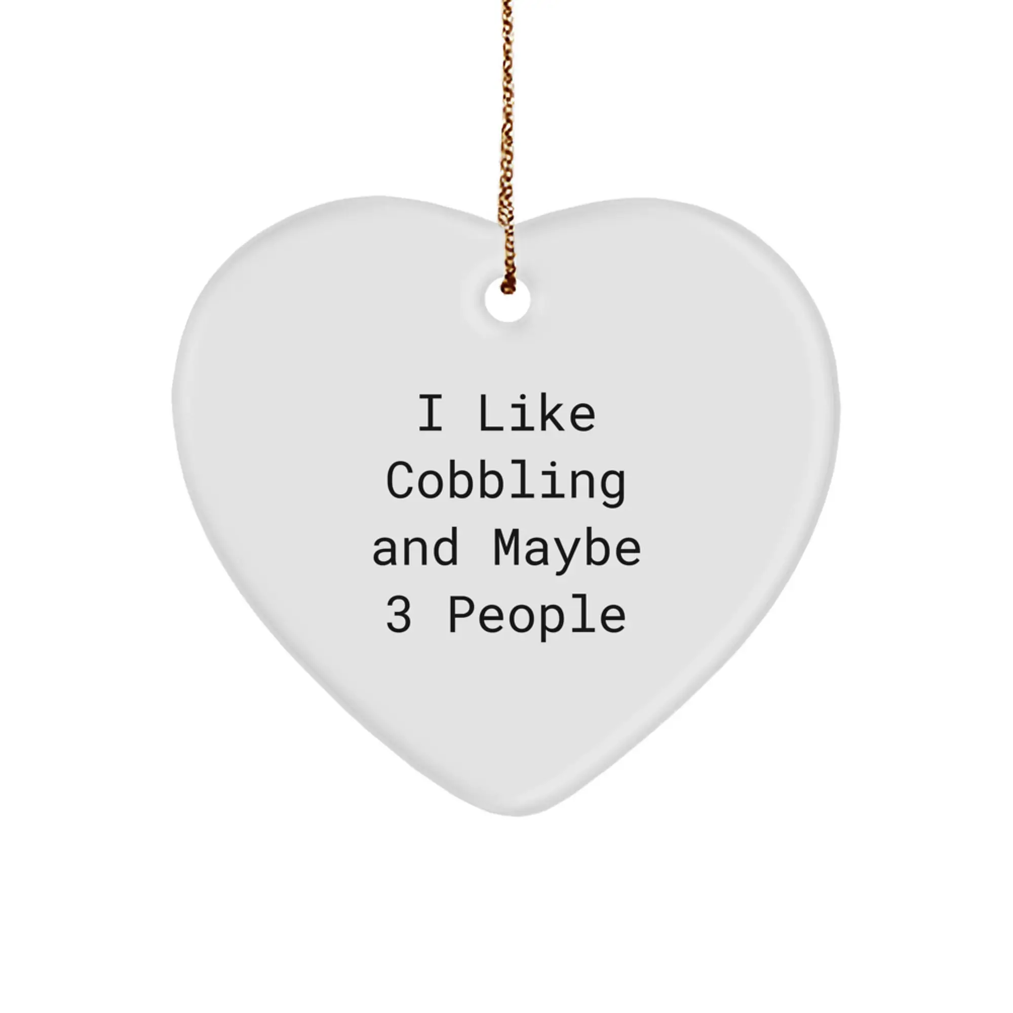 Cobbling Keepsake Christmas Ornament for Him Gift – White Heart - Image 1