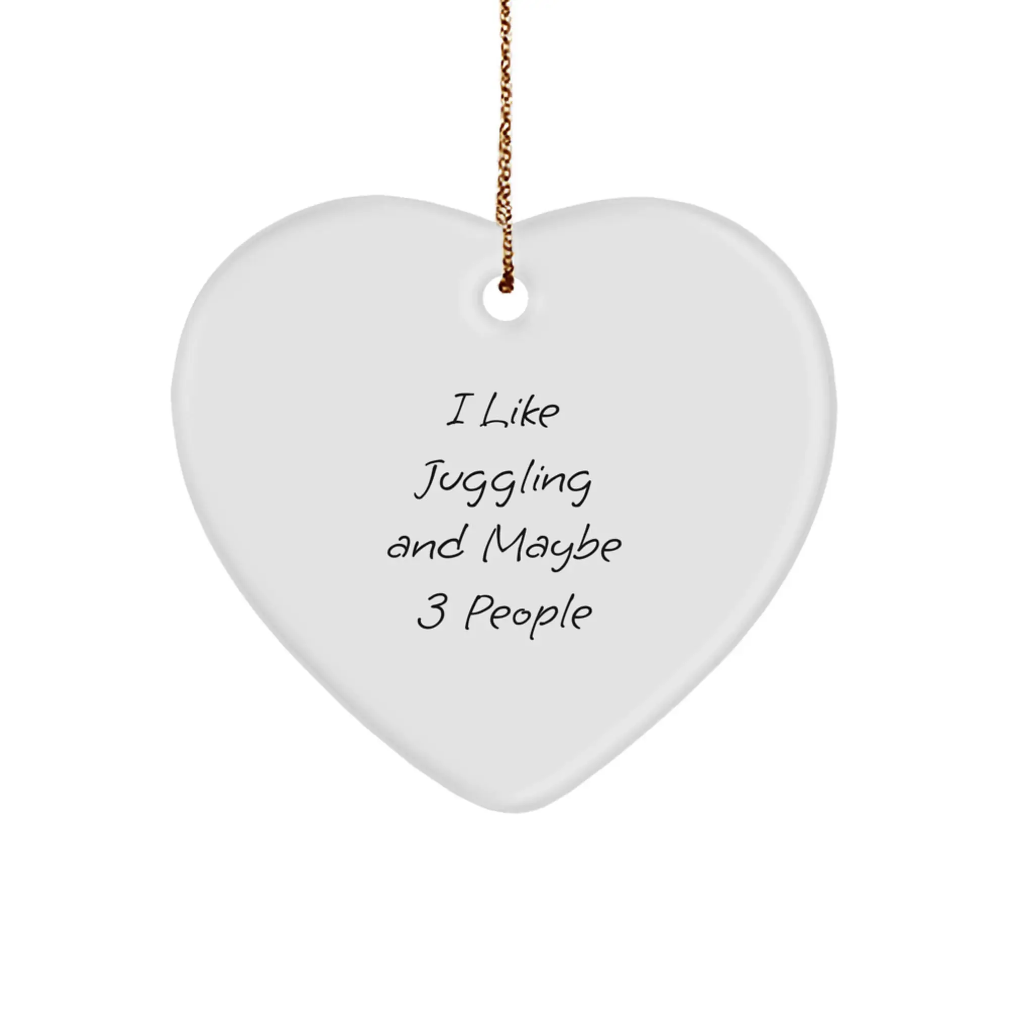 Funny Juggling Heart Ornament Gifts from Men to Juggling Friends at Christmas - Image 1