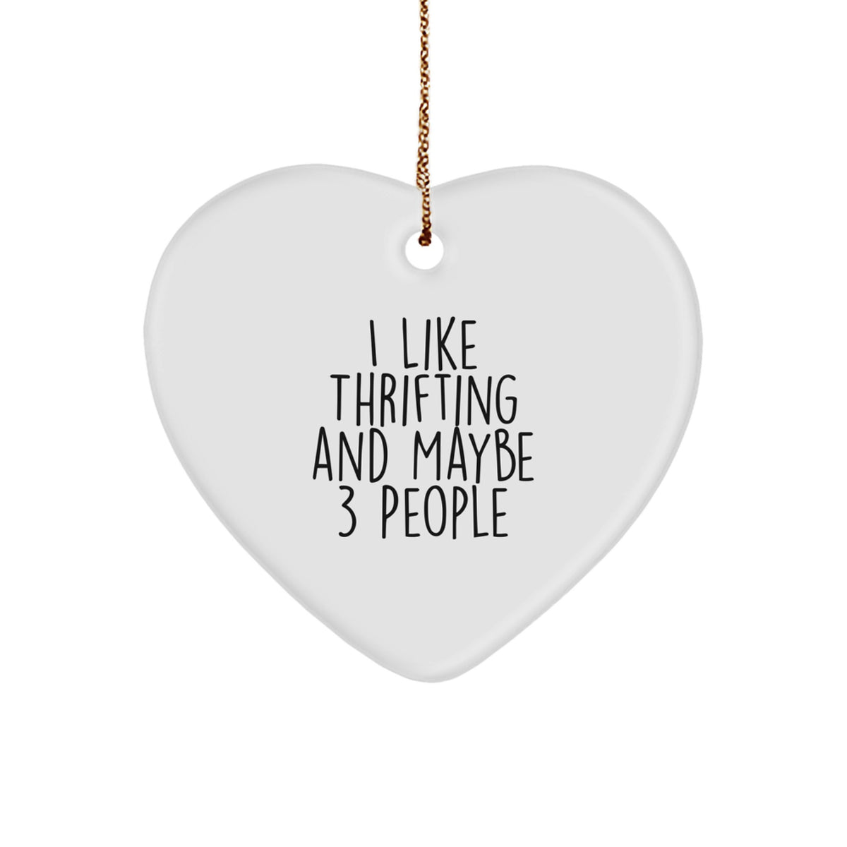 Playful Thrifting Christmas Ornament Gift for Friends - Novelty Heart - Image 1