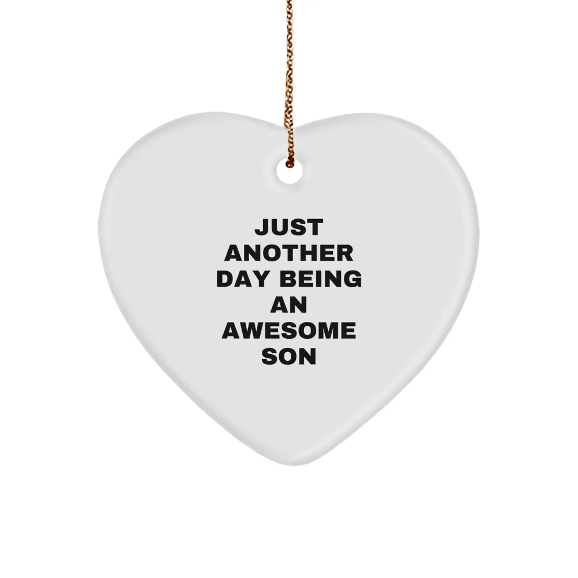 Funny Son Heart Ornament Gifts from Mom or Dad for Christmas Unique Gifts - Image 1