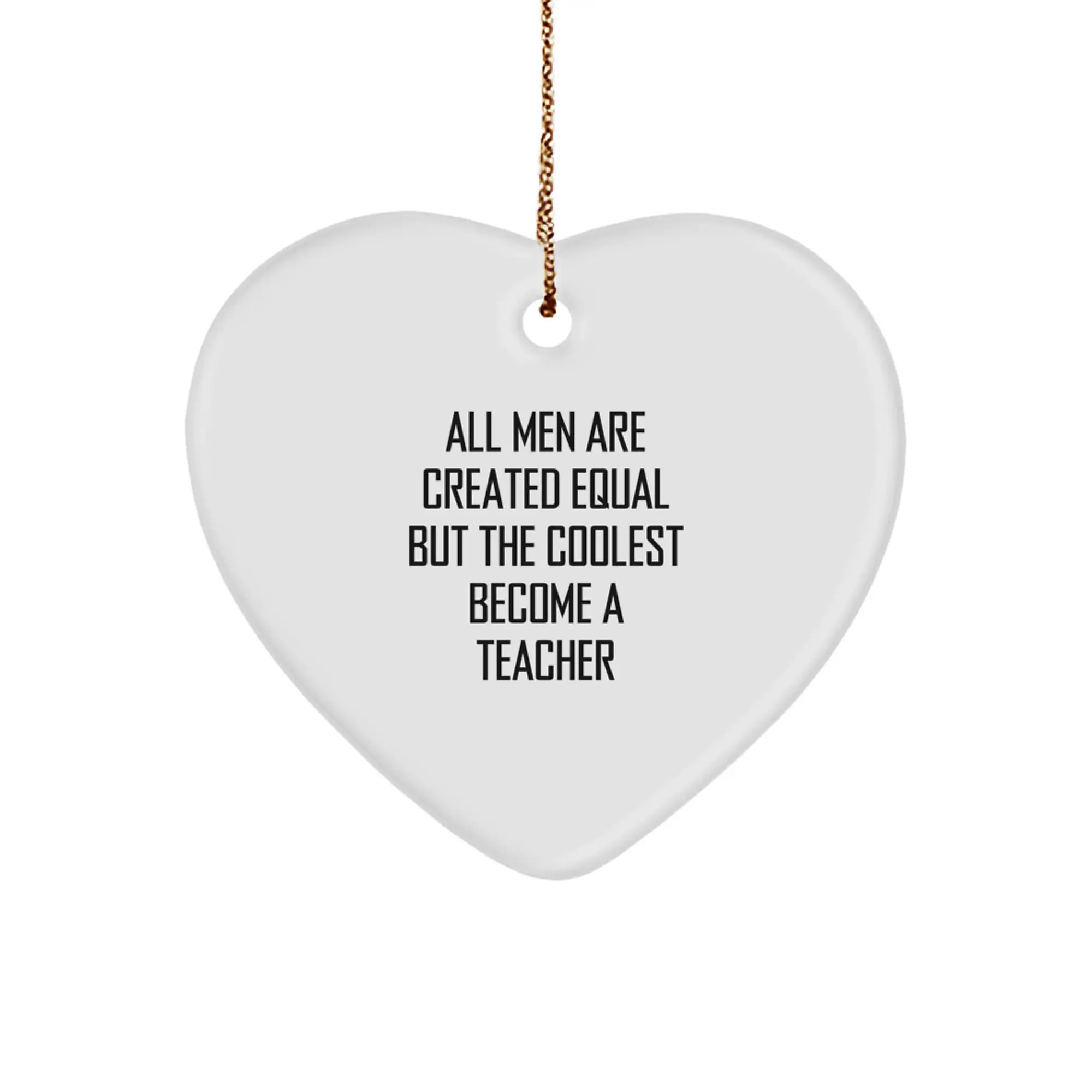 Funny Teacher Heart Ornaments Gifts from Men for Teacher on Christmas Unique - Image 1