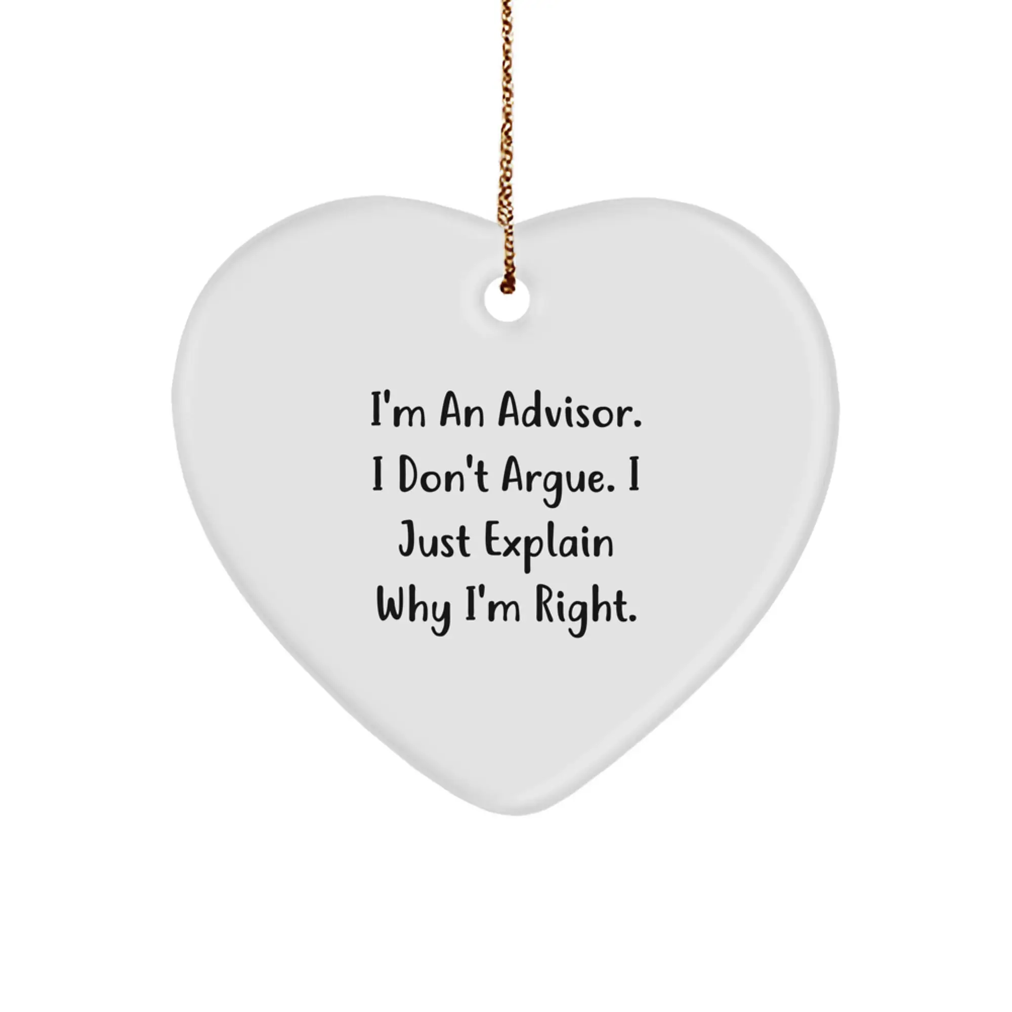 Funny Advisor Heart Ornament Gifts from Friends and Family for Advisors, Inspirational Christmas Unique Gifts - Image 1
