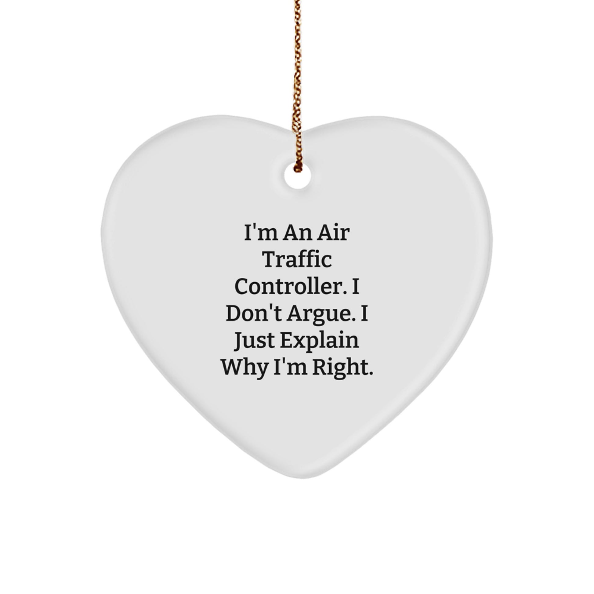 Funny Air Traffic Controller Heart Ornament Gifts from Men to Air Traffic Controller Friends for Christmas Unique Gifts - Image 1
