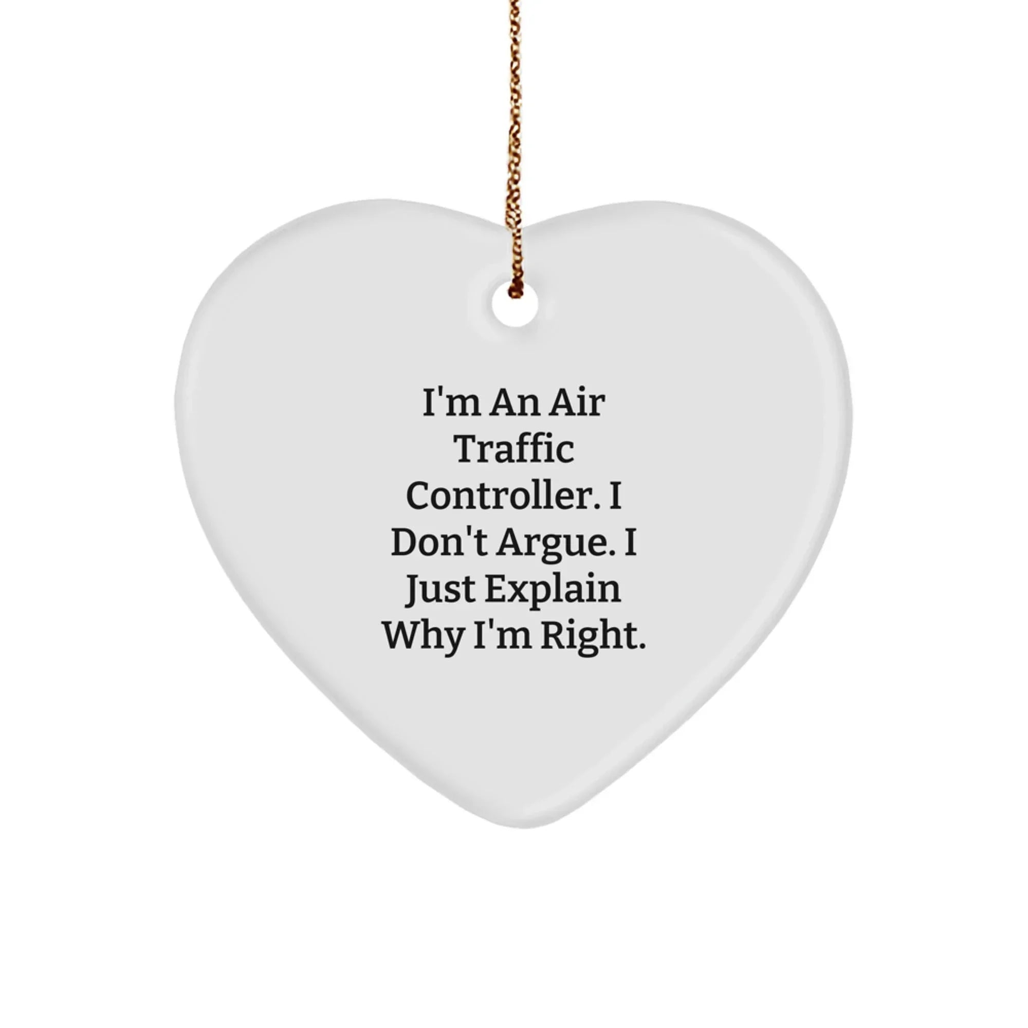 Funny Air Traffic Controller Heart Ornament Gifts from Men to Air Traffic Controller Friends for Christmas Unique Gifts