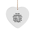 Funny Ambulance Driver Gifts for Men Funny Ambulance Driver Heart Ornament Gifts from Friends