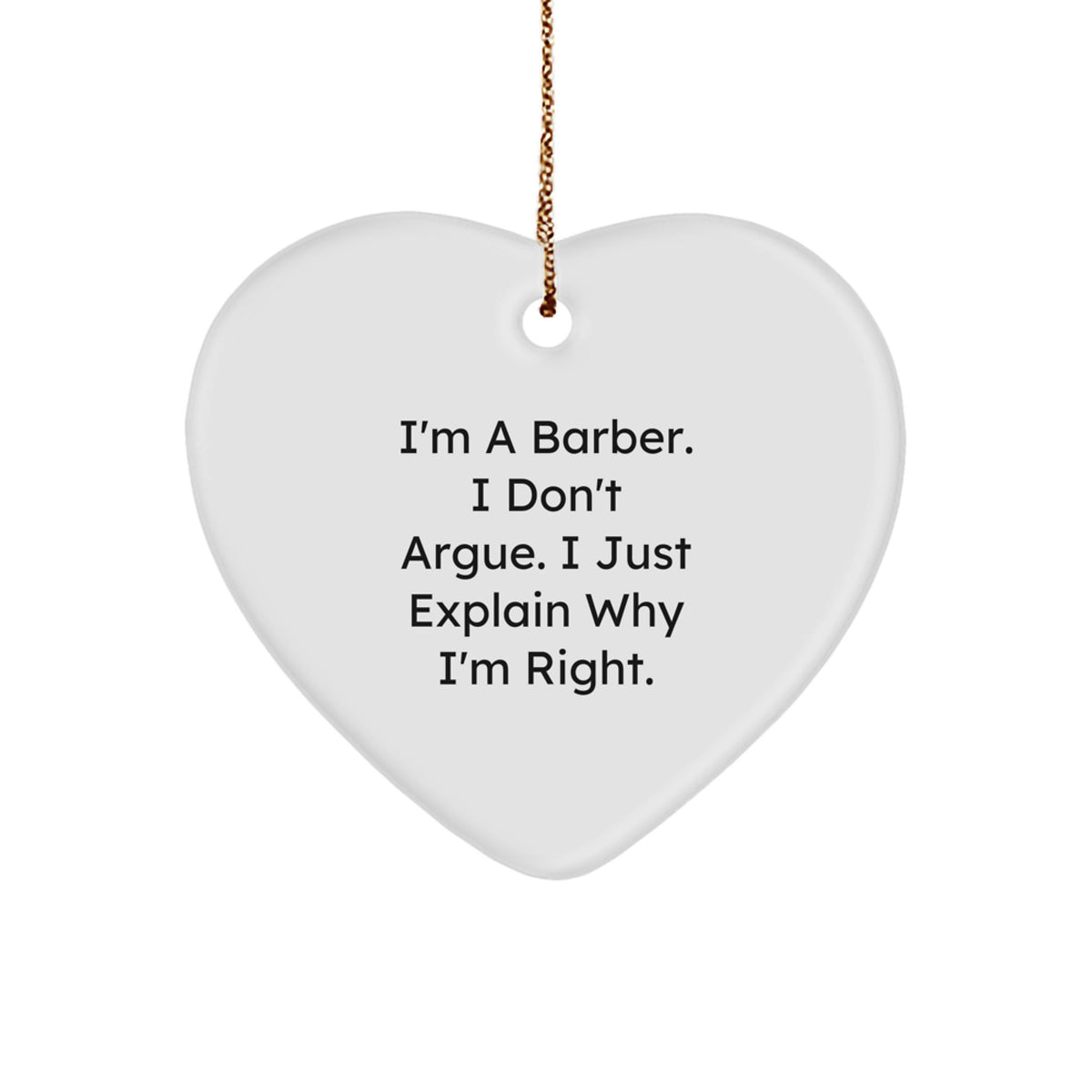 Heart Christmas Ornament Gift for Coworkers - Barber's Idea I'm A Barber - Image 1