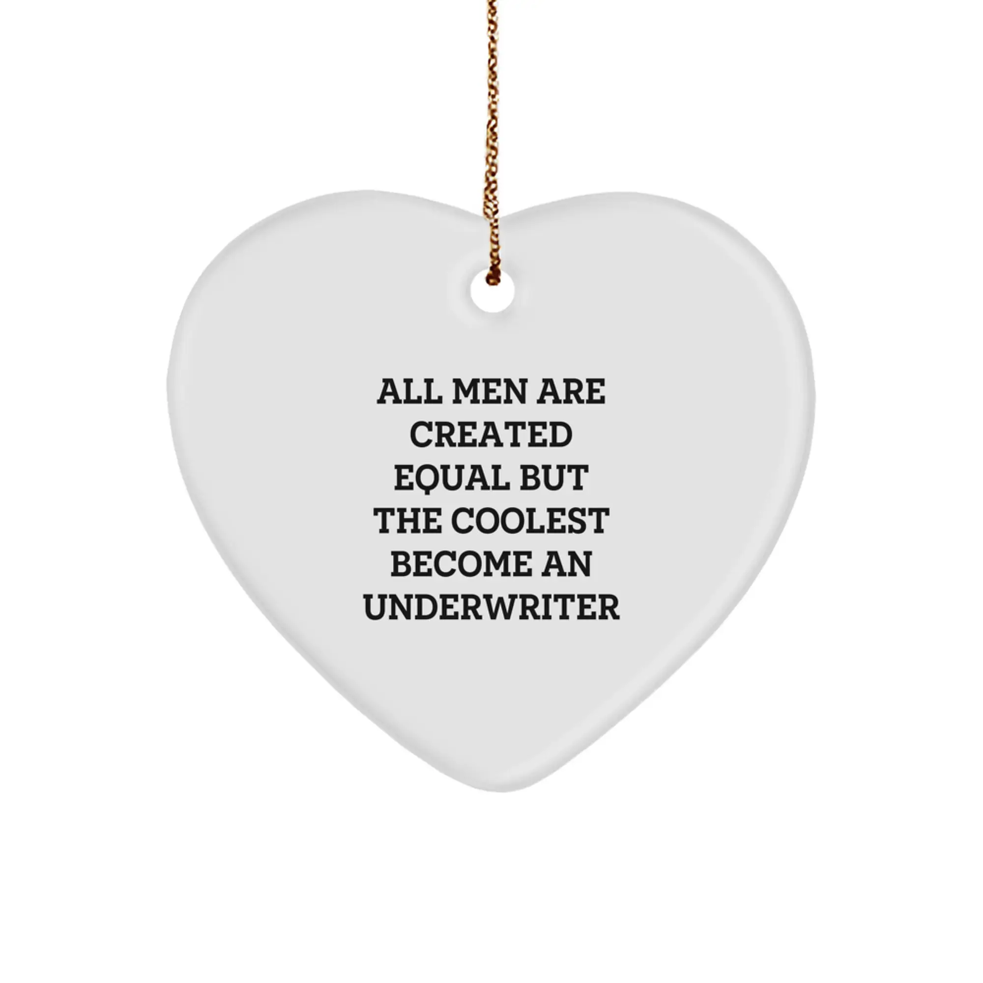 Funny Underwriter Heart Ornament Gifts for Office Colleagues - Unique Christmas Office Decorations from a Friend - Image 1