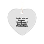 Unique Funny Interior Designer Gifts for Christmas Unique Heart Ornament - Gifts from Friends to Interior Designer