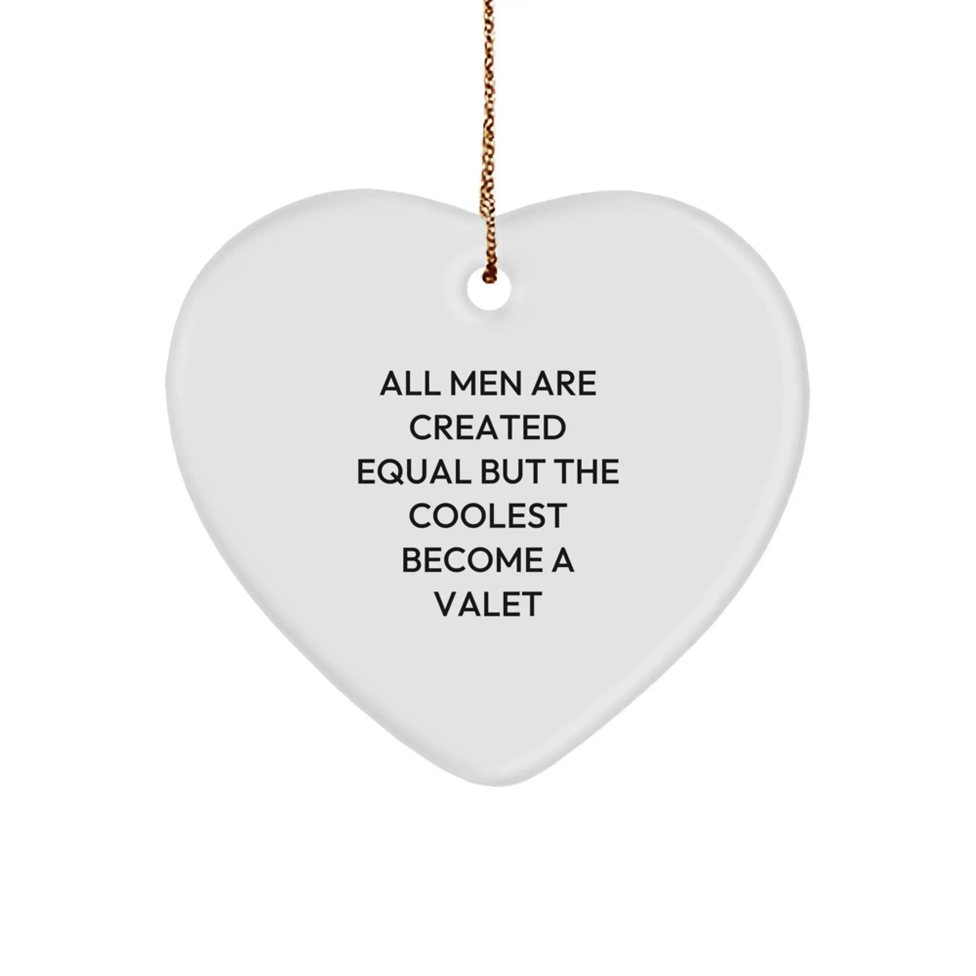 Funny Valet Heart Ornament Gifts from Men for Valet, Christmas Unique Gifts, Heart Ornament for Valet - Image 1