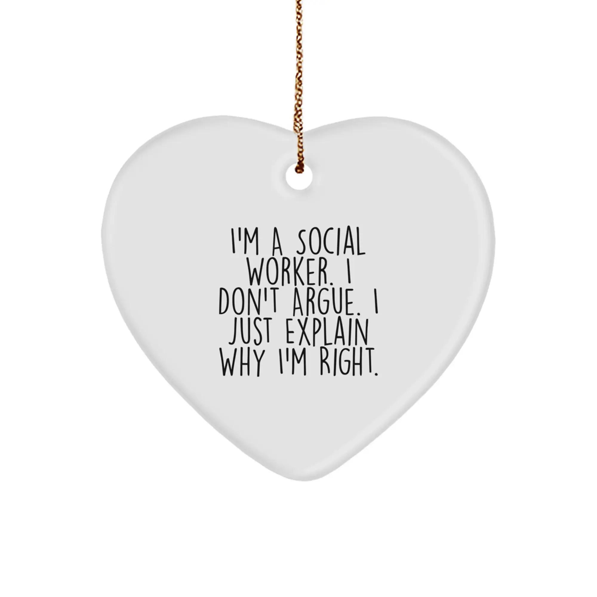 Collectible Social Worker Heart Ornament Christmas Gift for Neighbors - Image 1