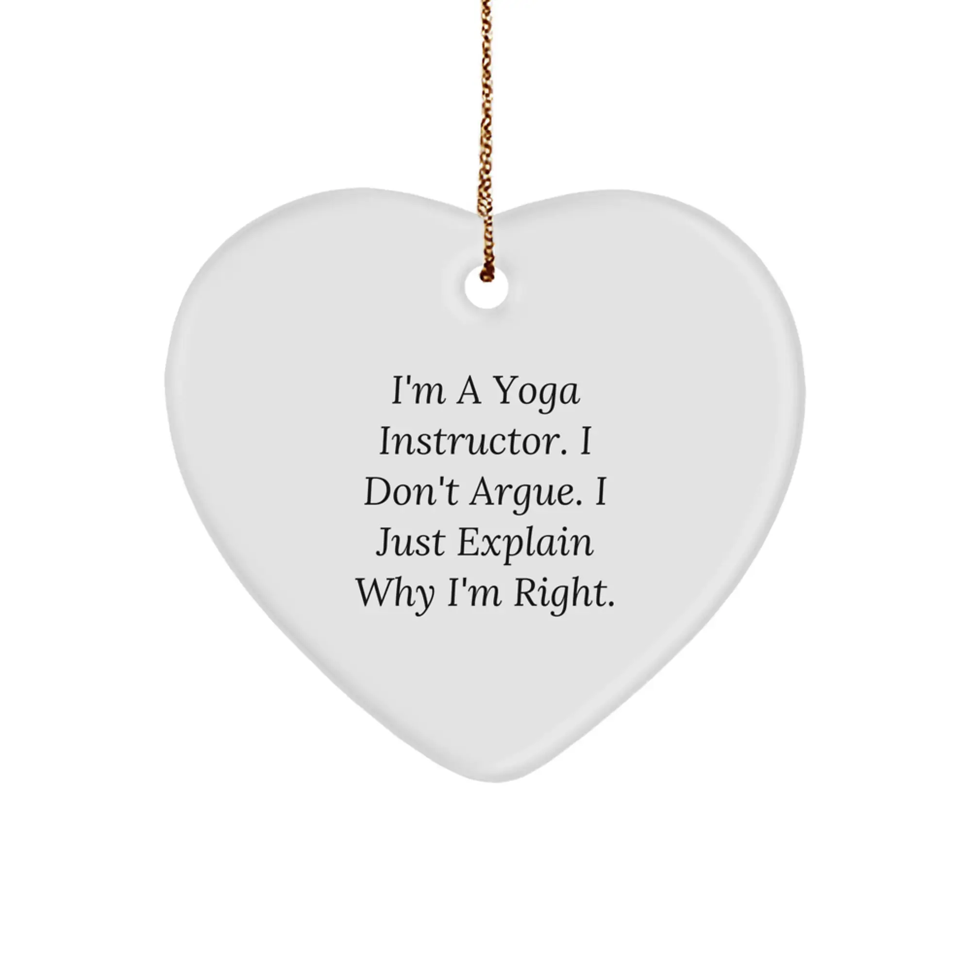 Funny Yoga Instructor Gifts from Friends for Yoga Instructor Heart Ornament Christmas Unique Gifts - Image 1