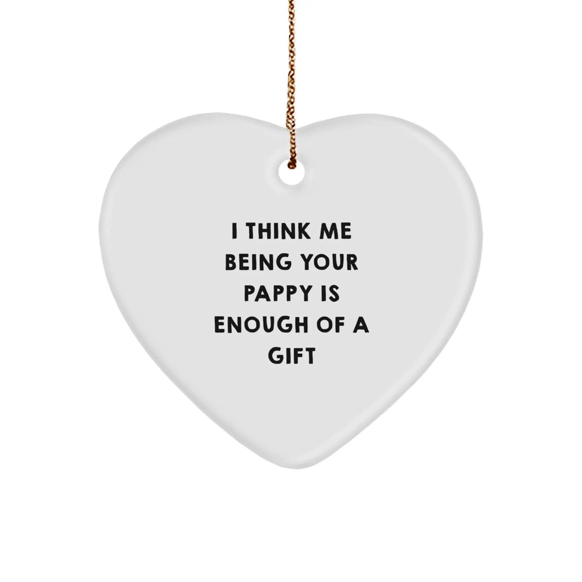 Pappy Heart Christmas Ornament Keepsake for Him Holiday Gift - Image 1