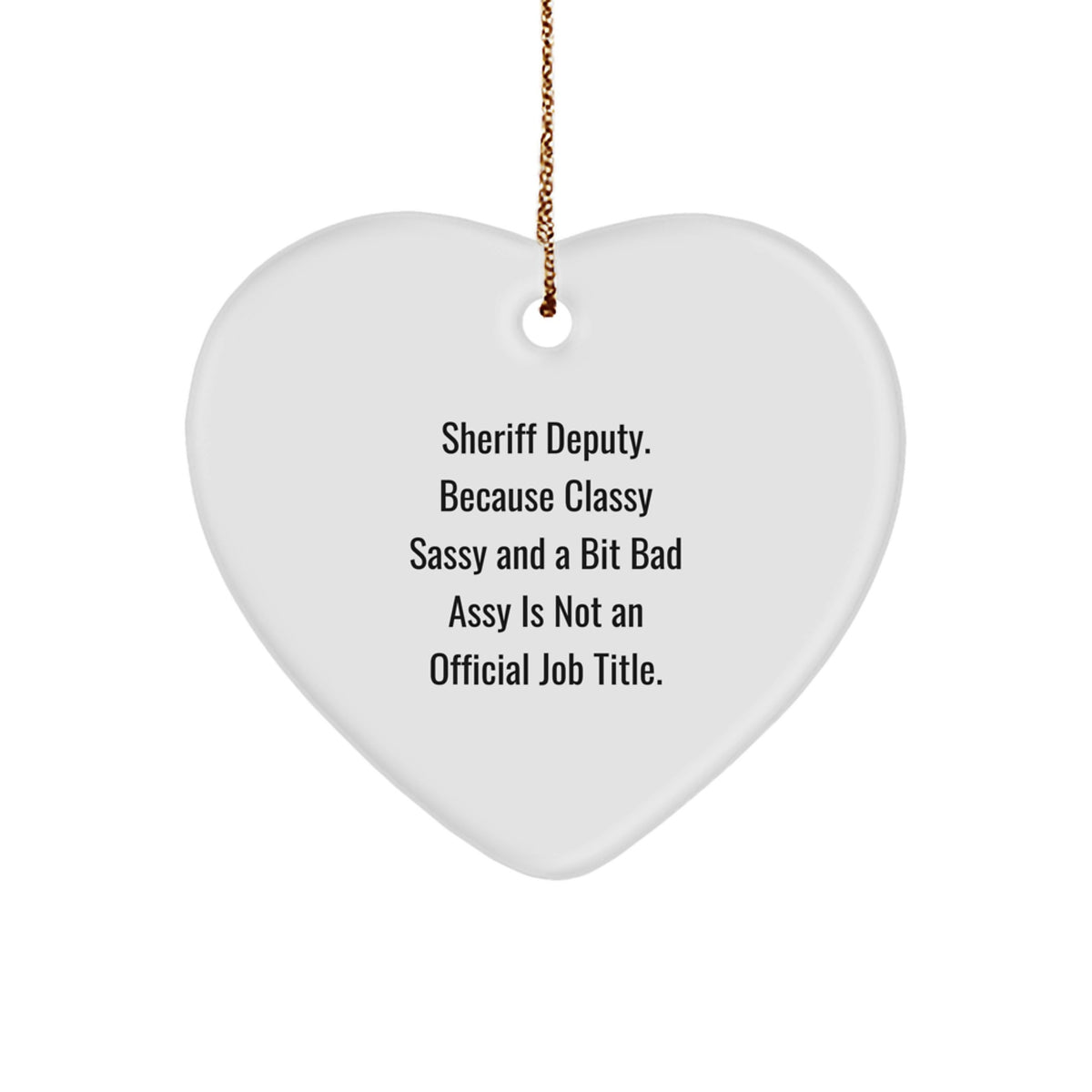 Family Treasure Sheriff Deputy Heart Ornament Bright Christmas Unique Gift - Image 1