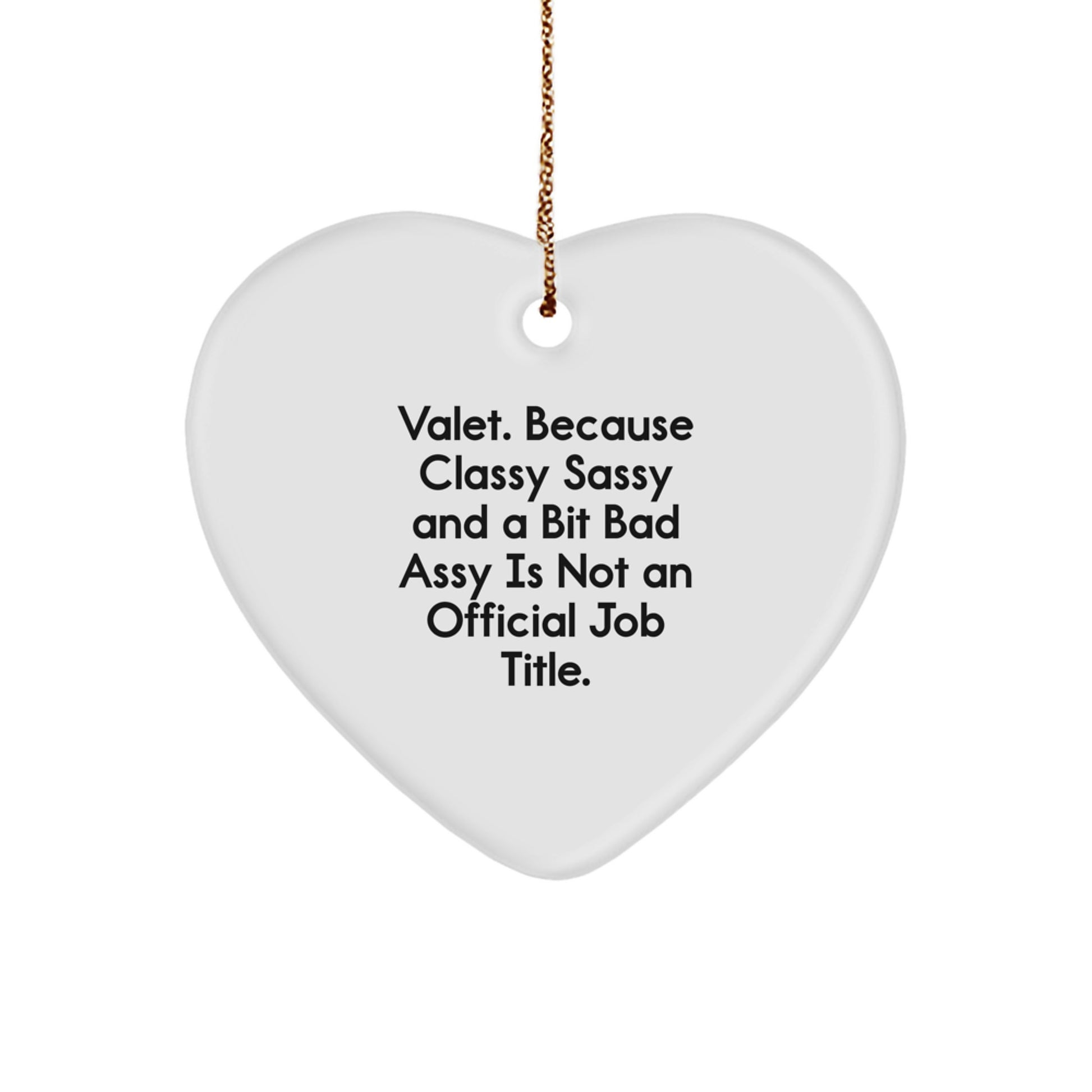 Valet Gifts from Men for Valet - Funny Heart Ornament for Christmas Unique Gifts - Image 1