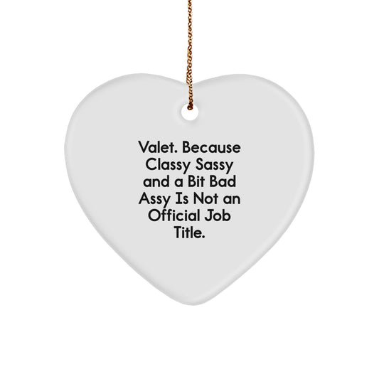 Valet Gifts from Men for Valet - Funny Heart Ornament for Christmas Unique Gifts - Image 1