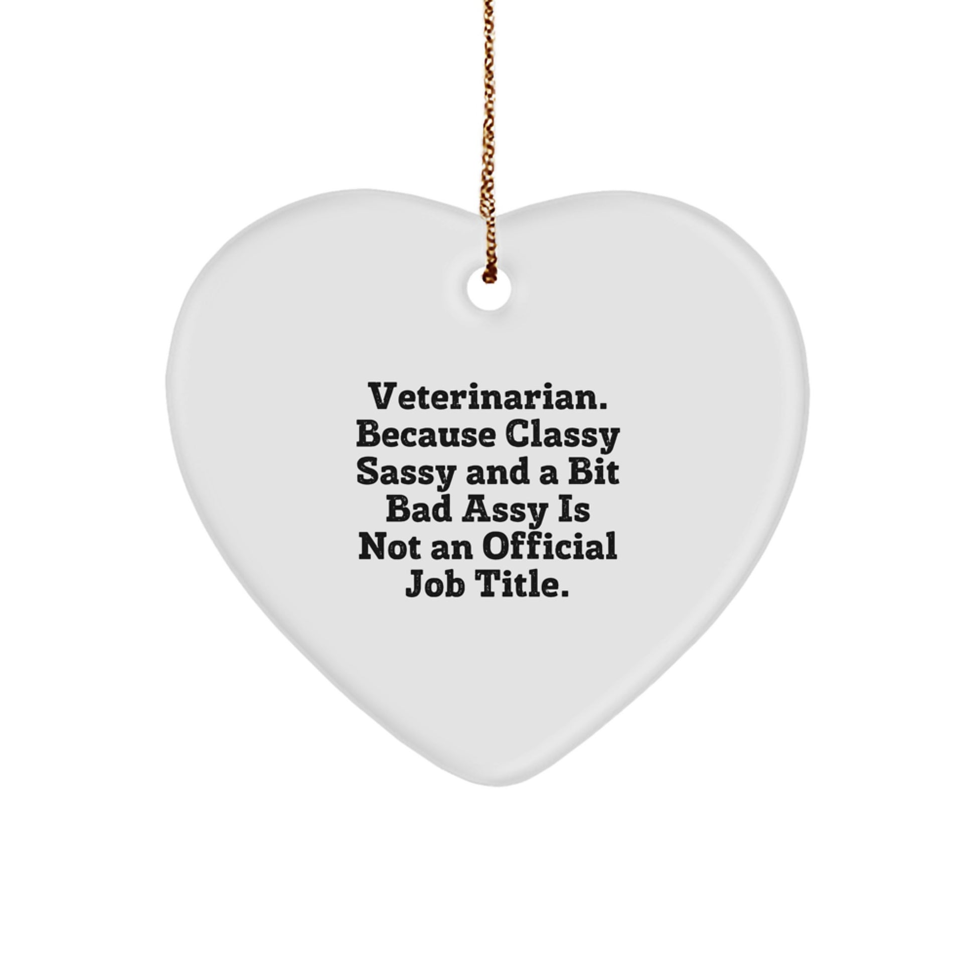 Funny Veterinarian Heart Ornament Gifts from Family - Unique Christmas Unique Gifts for Veterinarian, Classy Sassy And A Bit Fearlessy Is Not An Official Job Title Humor - Image 1