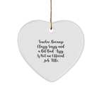 Funny Trucker Gifts for Men - Trucker Heart Ornament with Gold Cord, Classy Sassy And A Bit Fearlessy Is Not An Official Job Title Quote, Christmas Unique Gifts for Trucker Lovers - Image 1