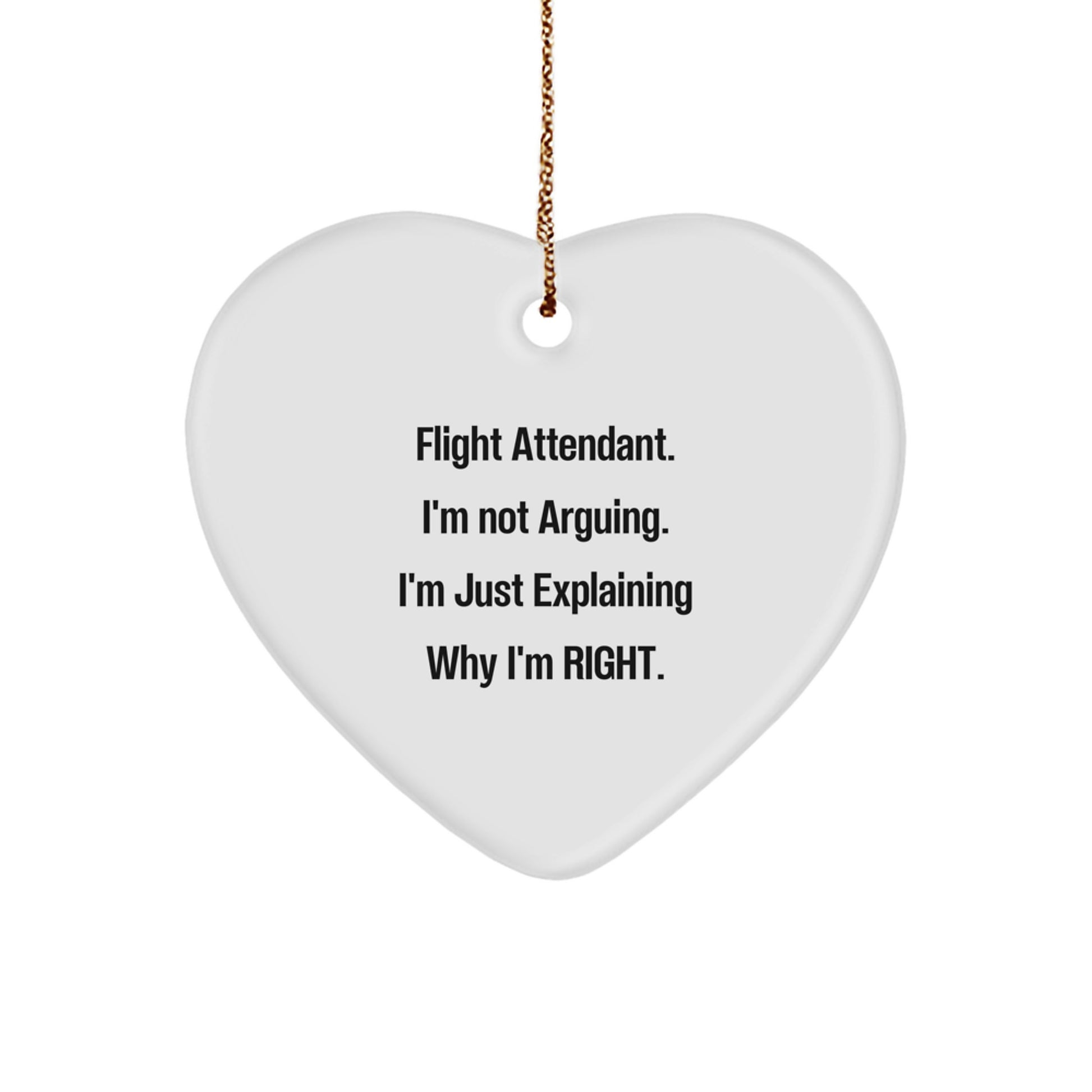 Funny Flight Attendant Gifts from Friends, Heart Ornament for Flight Attendant, Flight Attendant Christmas Unique Gifts - Image 1