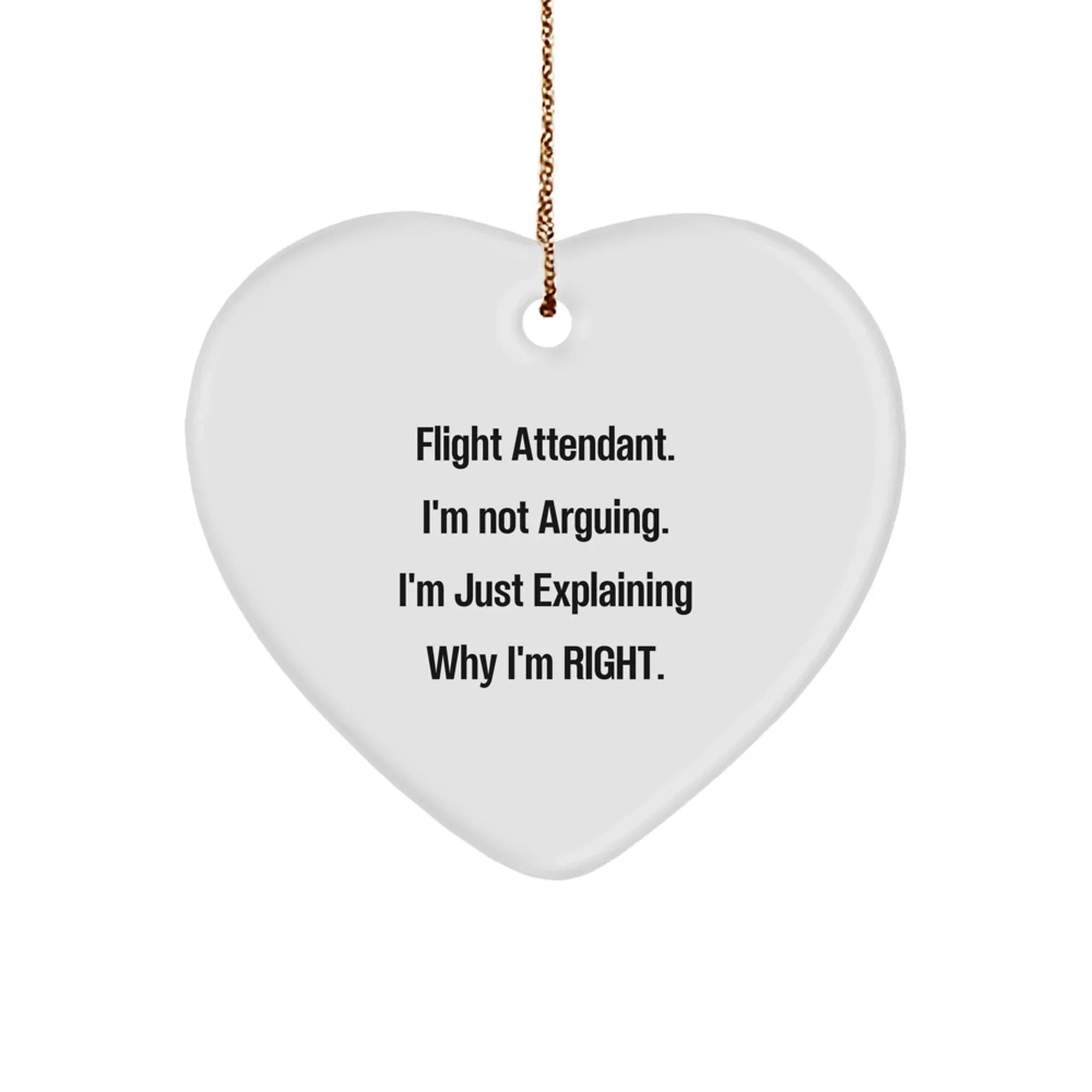 Funny Flight Attendant Gifts from Friends, Heart Ornament for Flight Attendant, Flight Attendant Christmas Unique Gifts