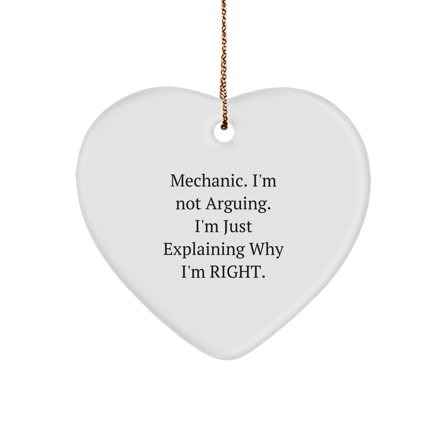 Funny Mechanic Heart Ornaments for Mechanic Friends, Gifts from Men to Mechanic, Unique Christmas Unique Gifts for Mechanic Men - Image 1