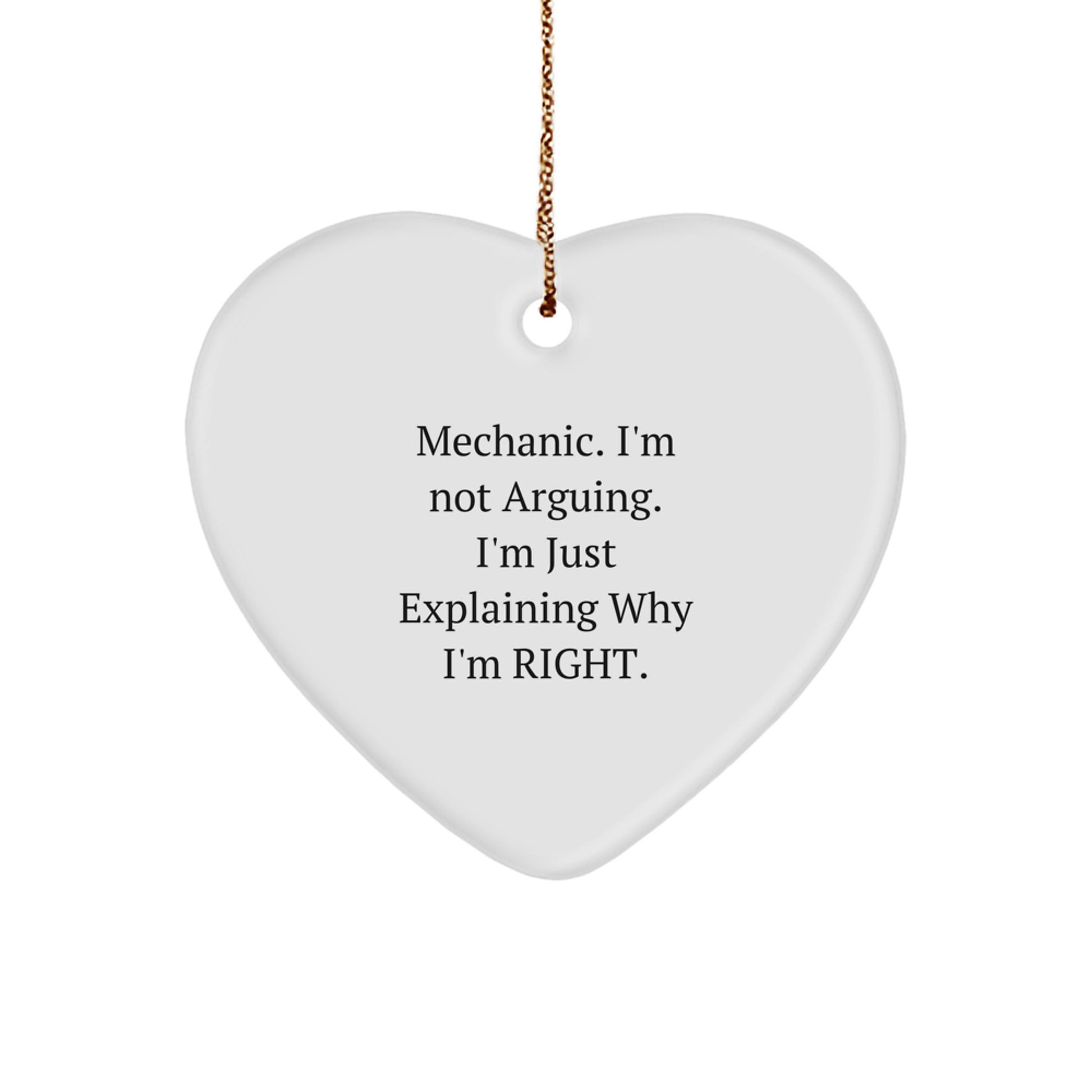 Funny Mechanic Heart Ornaments for Mechanic Friends, Gifts from Men to Mechanic, Unique Christmas Unique Gifts for Mechanic Men - Image 1