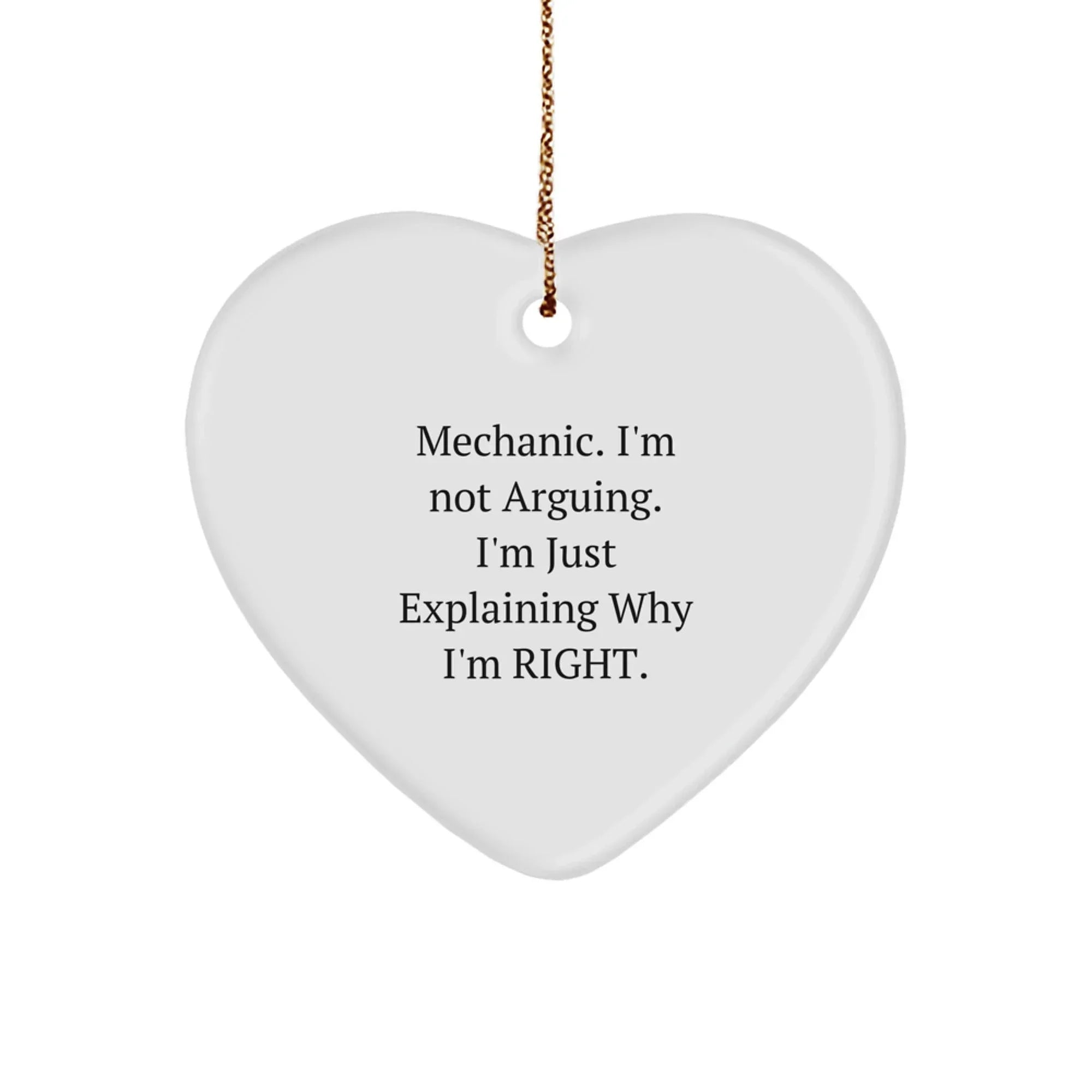Funny Mechanic Heart Ornaments for Mechanic Friends, Gifts from Men to Mechanic, Unique Christmas Unique Gifts for Mechanic Men
