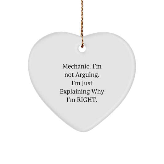 Funny Mechanic Heart Ornaments for Mechanic Friends, Gifts from Men to Mechanic, Unique Christmas Unique Gifts for Mechanic Men - Image 1