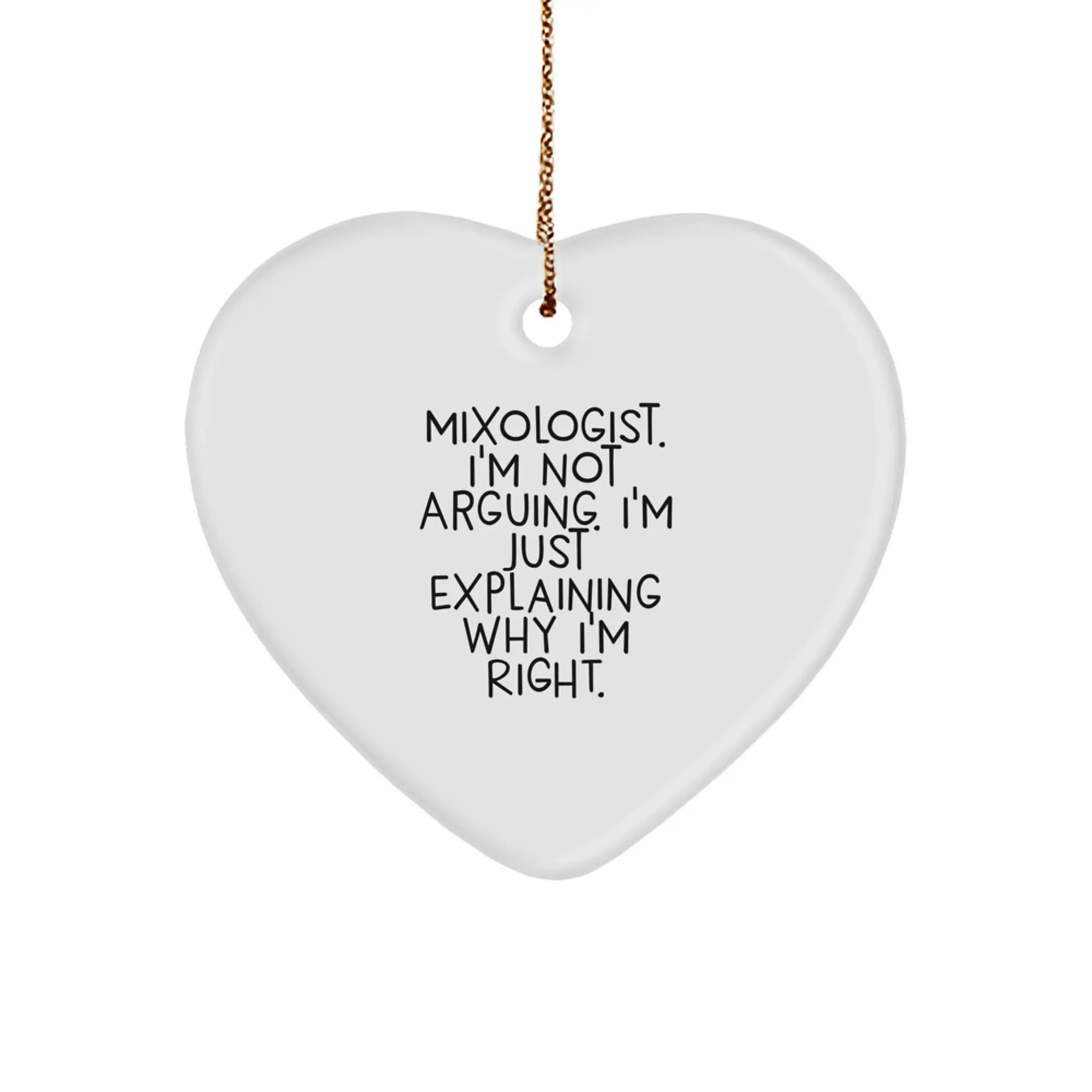 Christmas Gift Mixologist Heart Ornament for Her Present - Image 1