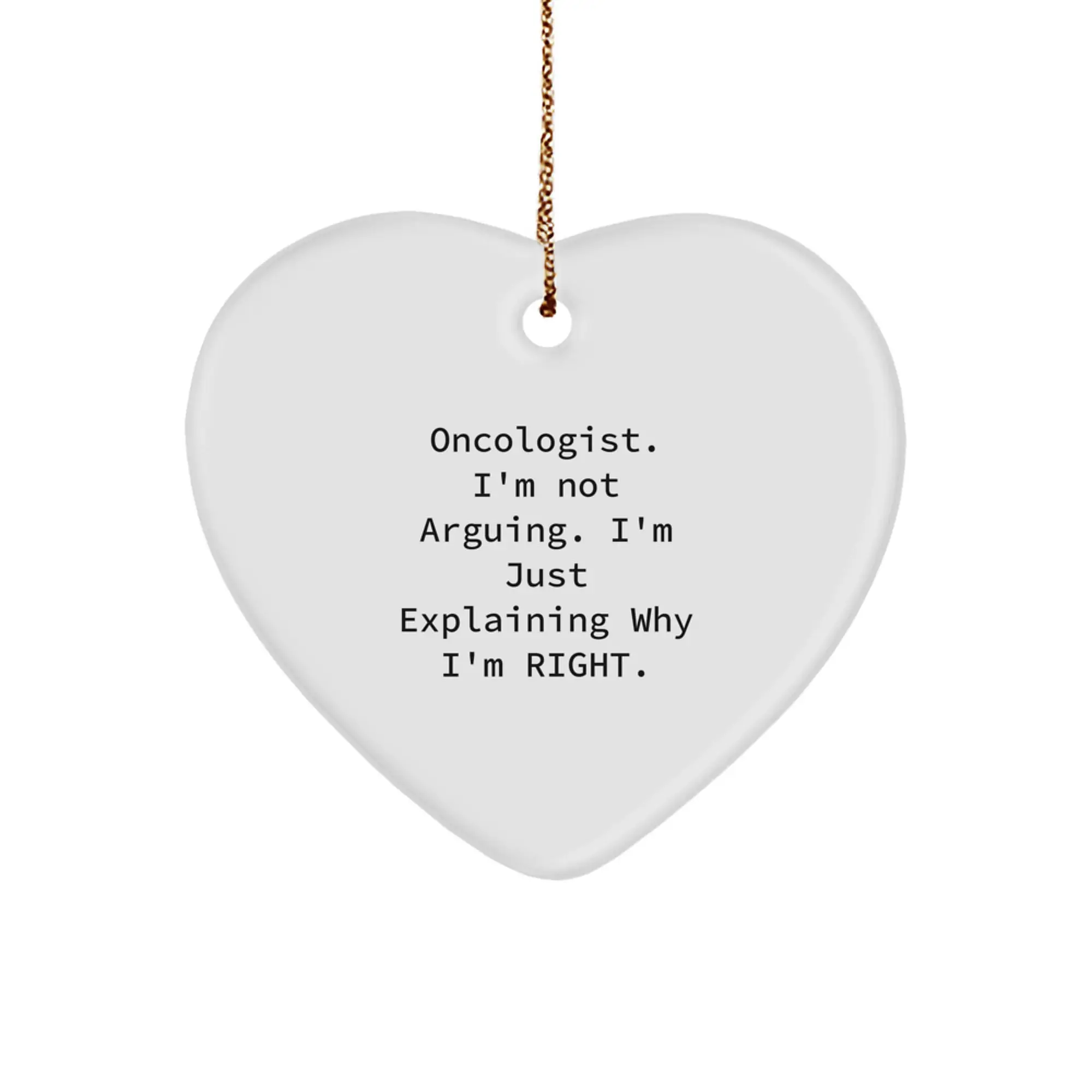 Oncologist Heart Ornament Gifts from Friends and Family, Inspirational Funny Quote, Christmas Unique - Image 1