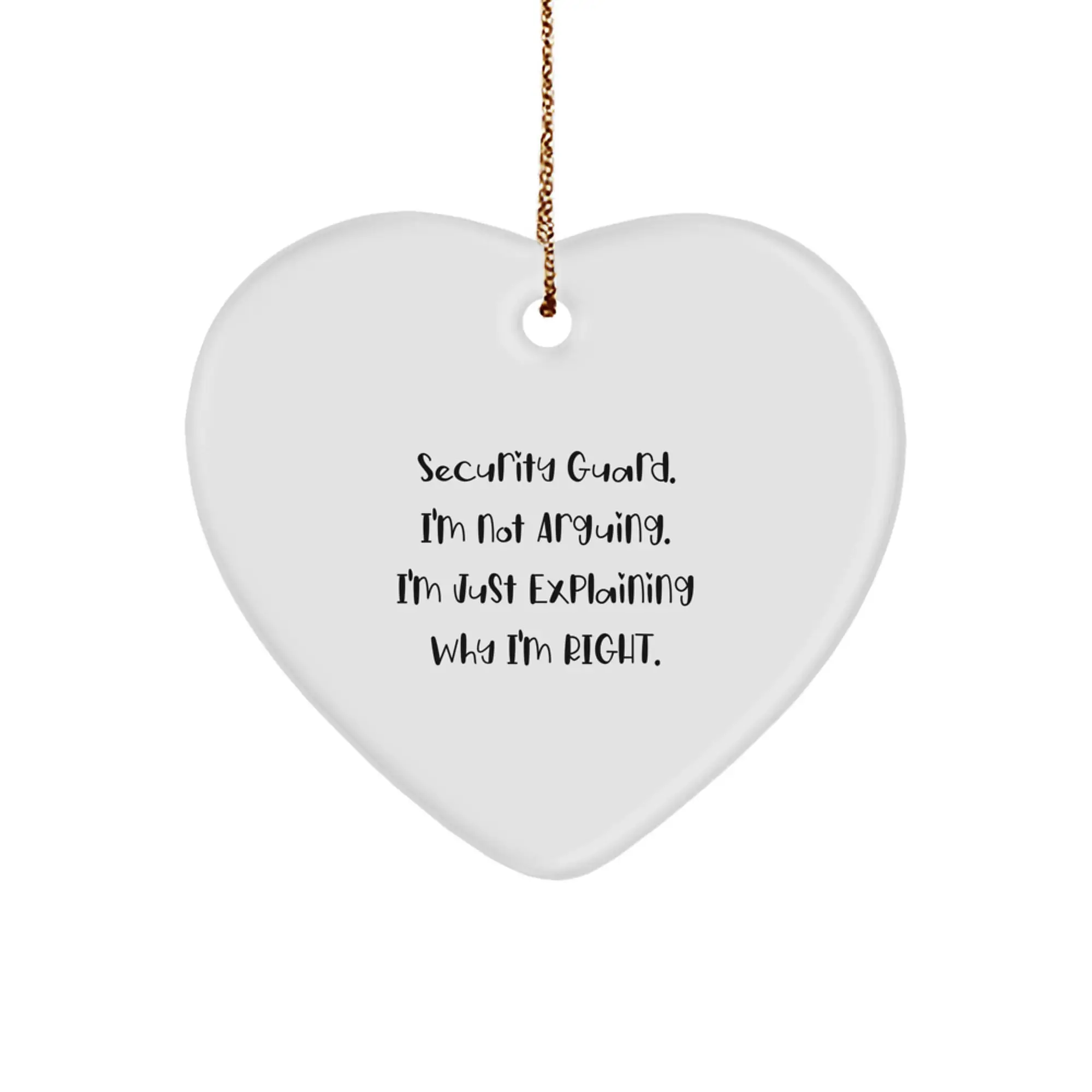 Funny Heart Ornament for Security Guard, Gifts from Family to Security Guard, Christmas Unique Gifts - Image 1