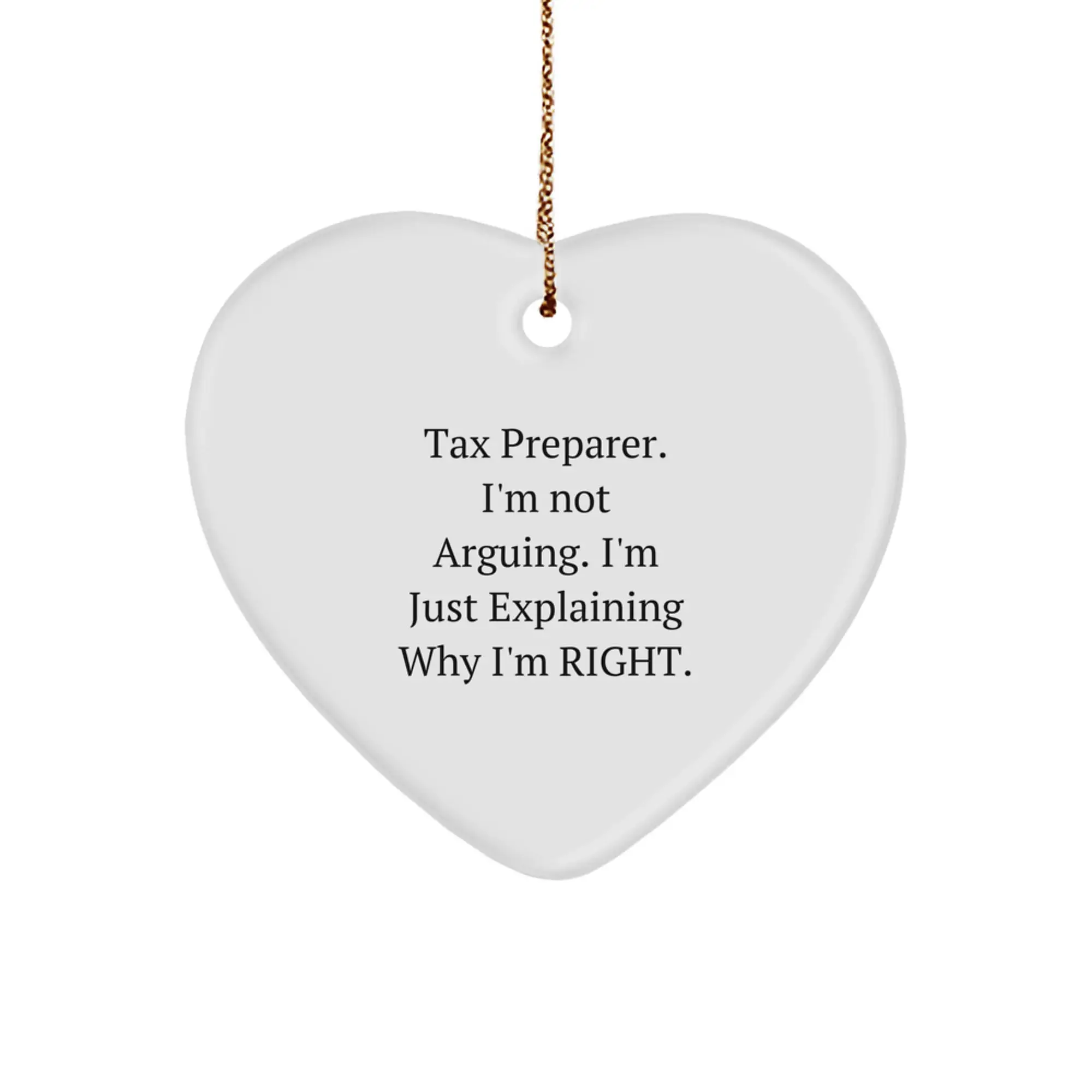 Funny Tax Preparer Heart Ornament Gifts from Men to Family for Christmas - Image 1