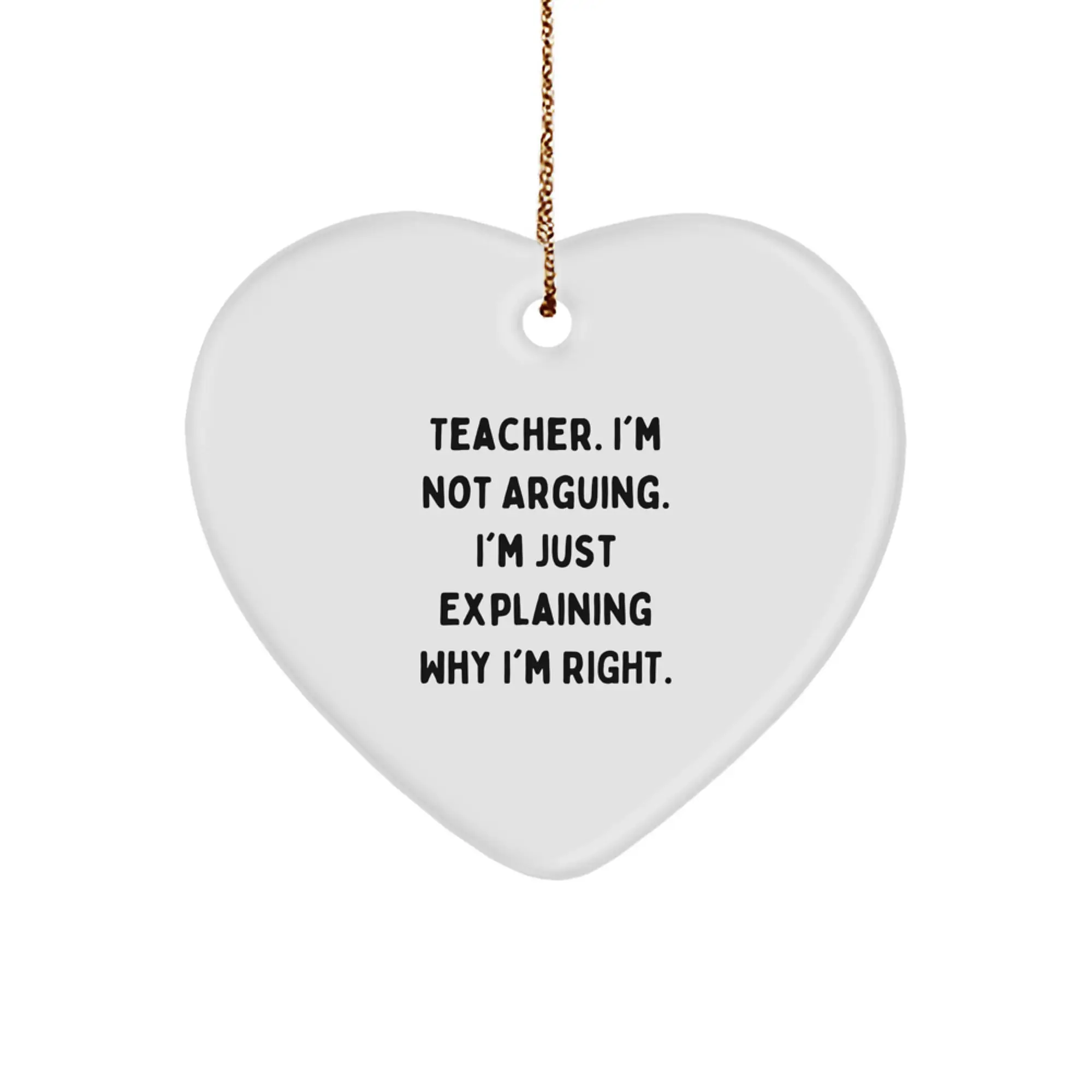 Christmas Gift for Her Teacher Keepsake Ornament Present Heart-Shaped - Image 1