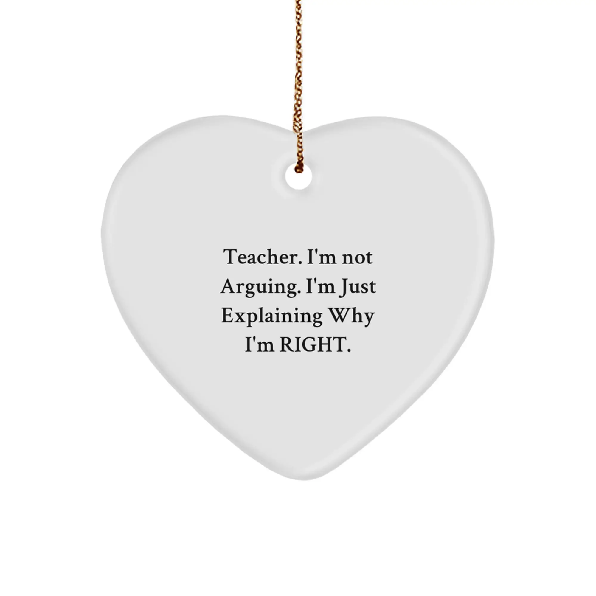 Sassy Witty Teacher Holiday Vibrant Christmas Ornament for Friends Gift - Image 1
