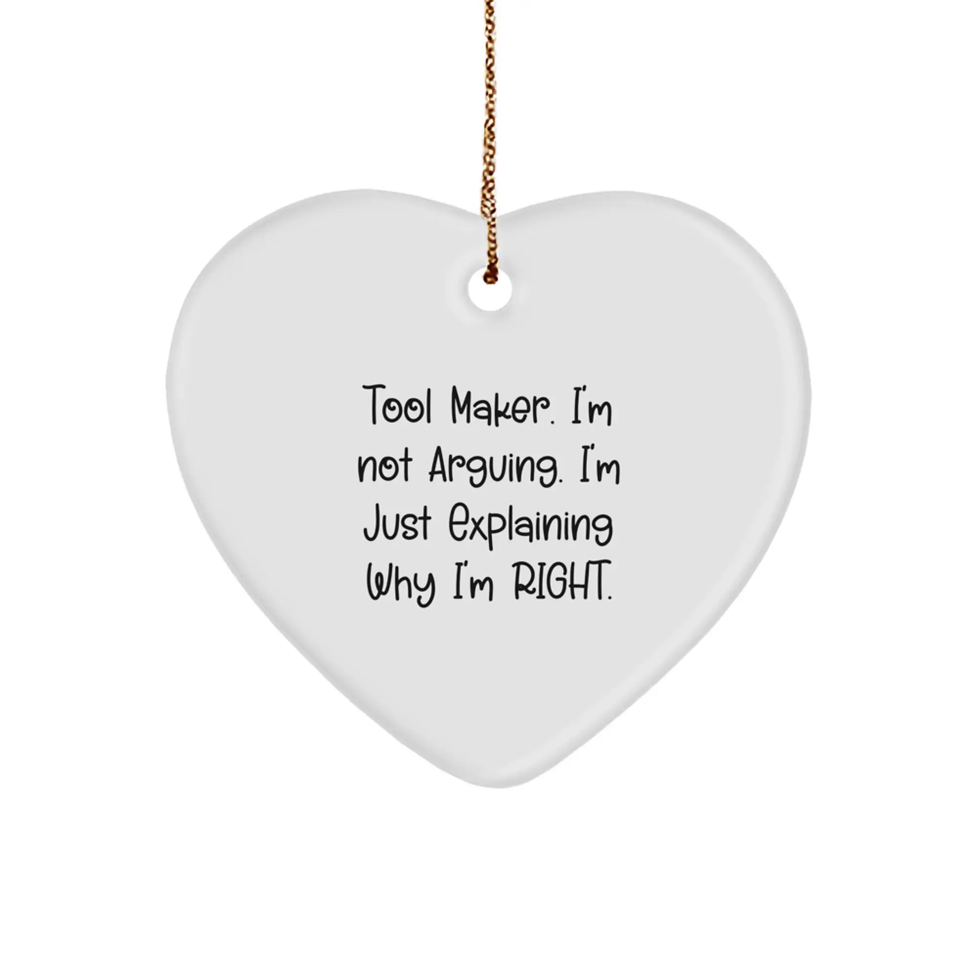 Tool Maker Keepsake Heart Christmas Ornament for Him Gift Durable MDF - Image 1