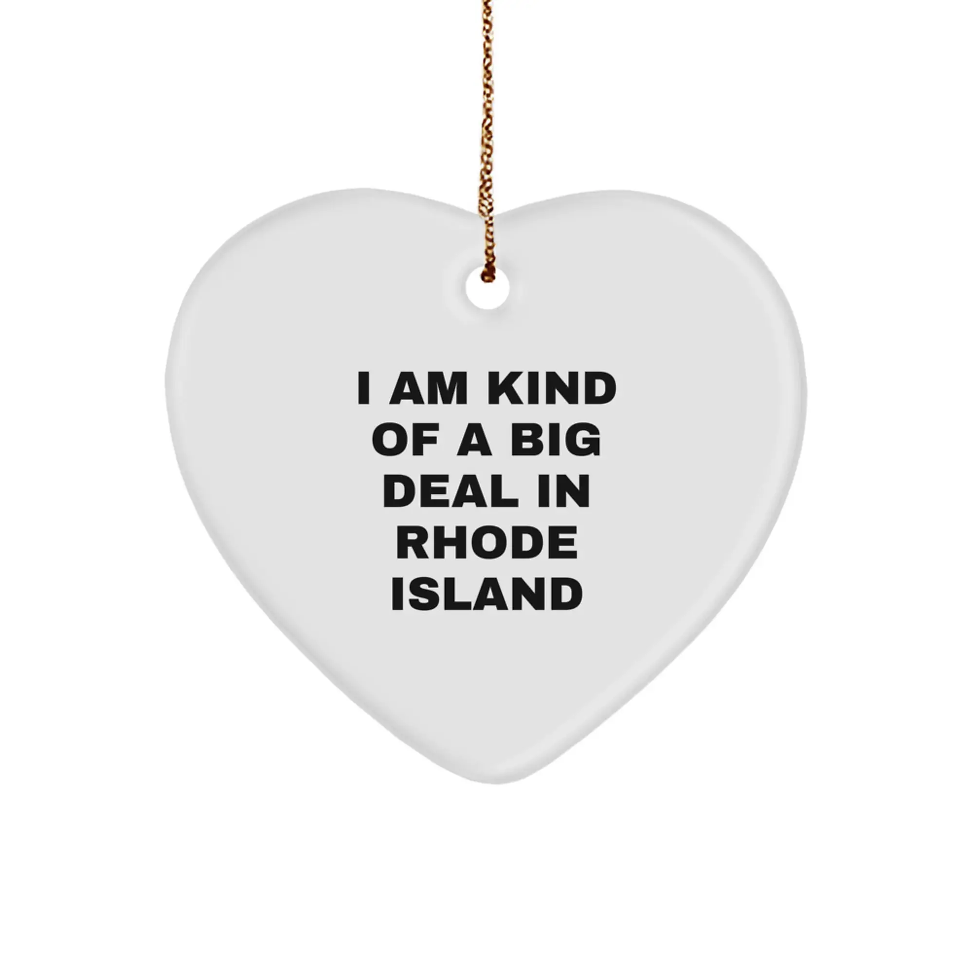 Rhode Island Heart Ornament Keepsake for Him Christmas Gift - Image 1