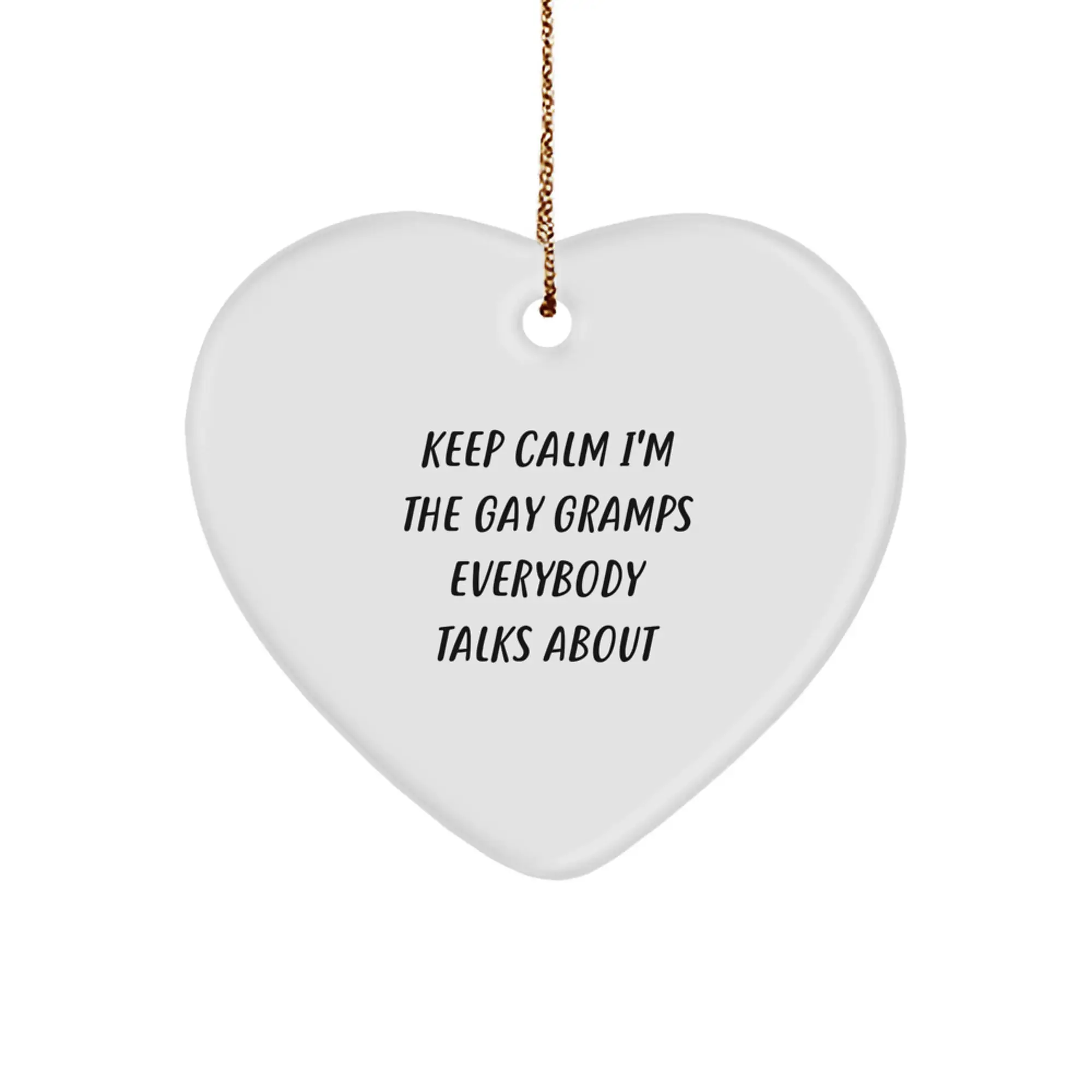 Funny Gramps Gifts from Men to Their Lovable Gay Gramps for Christmas Unique Ornaments Heart Shaped - Image 1