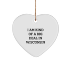 Wisconsin Funny Heart Ornament Gifts from Men to Women in Wisconsin, Christmas Unique Gifts - Image 1