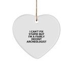 Funny Archeologist Heart Ornament Gifts from Friends and Family, Ideal Archeologist Presents for Christmas - Image 1