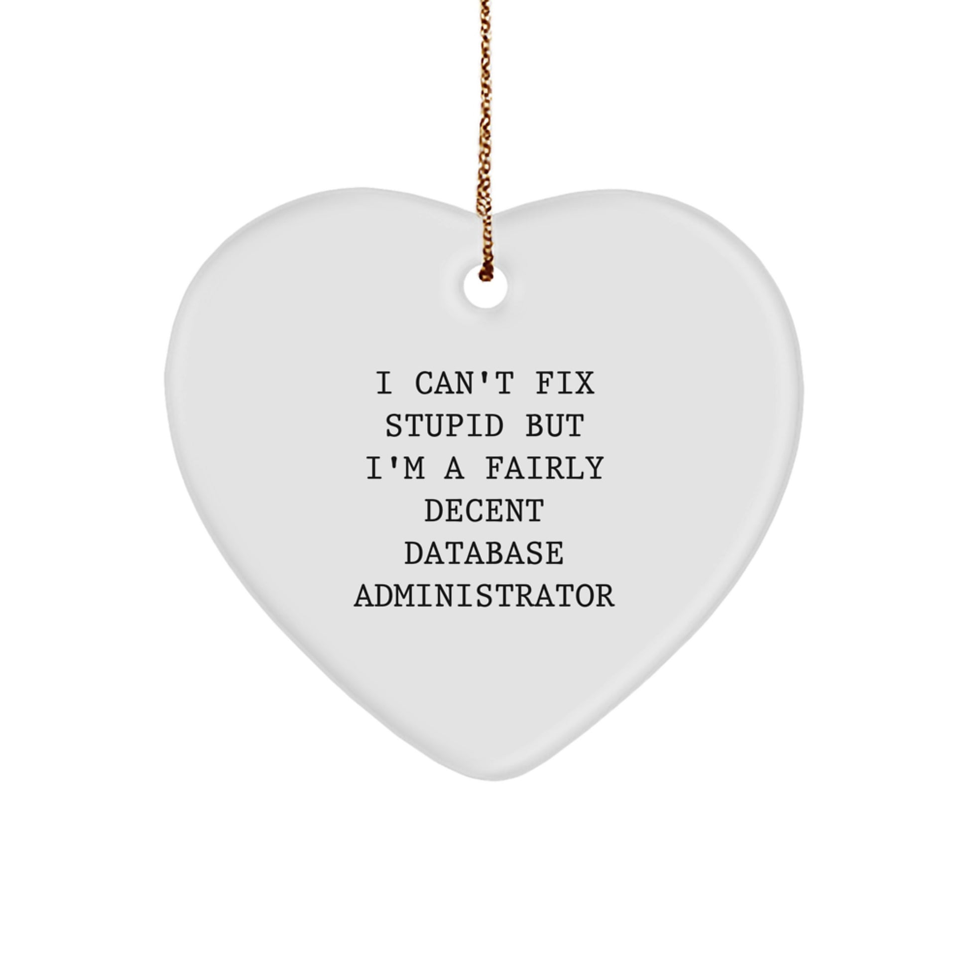 Funny Database Administrator Heart Ornament Gifts from Friends to Coworkers for Christmas - Image 1