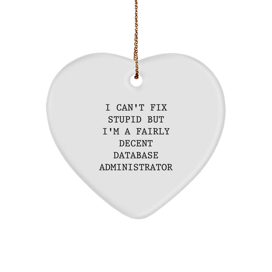 Funny Database Administrator Heart Ornament Gifts from Friends to Coworkers for Christmas - Image 1