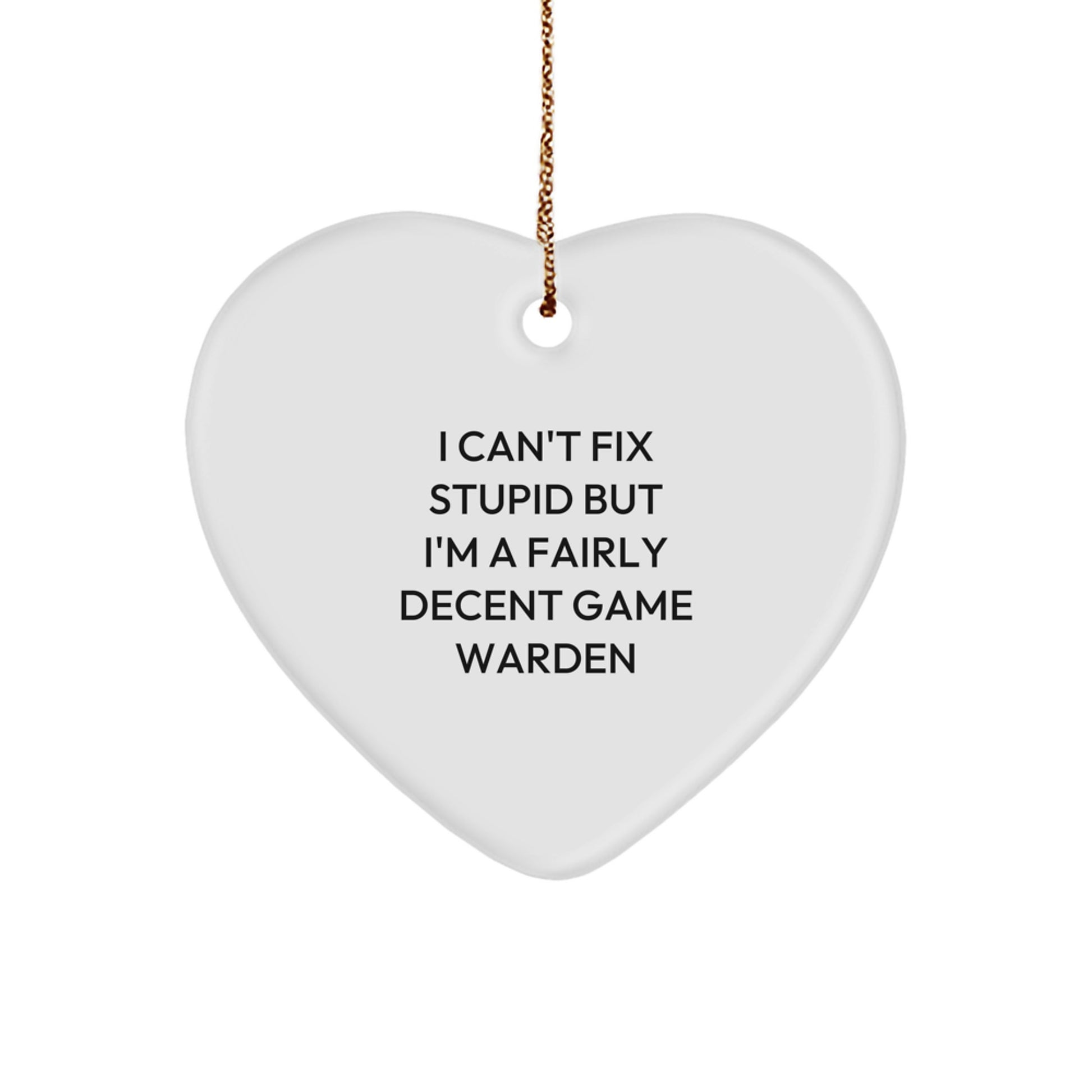 Funny Game Warden Heart Ornament Gifts from Men to Game Wardens for Christmas Unique Presents - Image 1