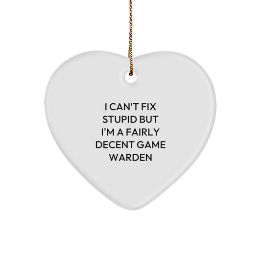 Funny Game Warden Heart Ornament Gifts from Men to Game Wardens for Christmas Unique Presents - Image 1