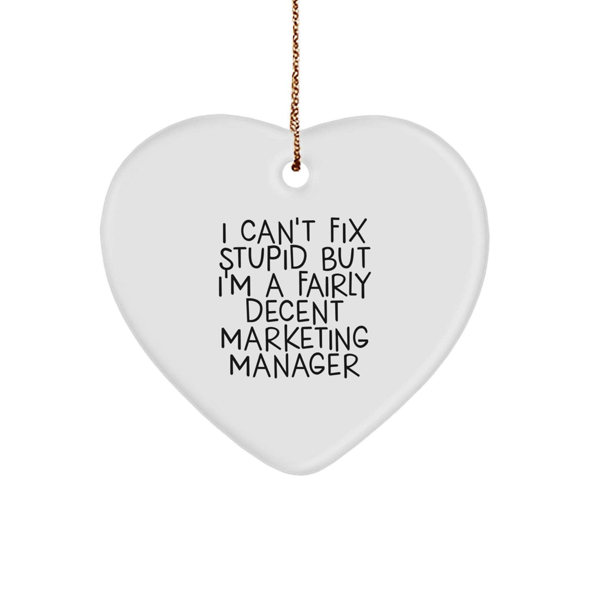 Funny Marketing Manager Heart Ornament Gifts from Friends to Coworkers - Christmas Unique Gifts for Men Women - Image 1